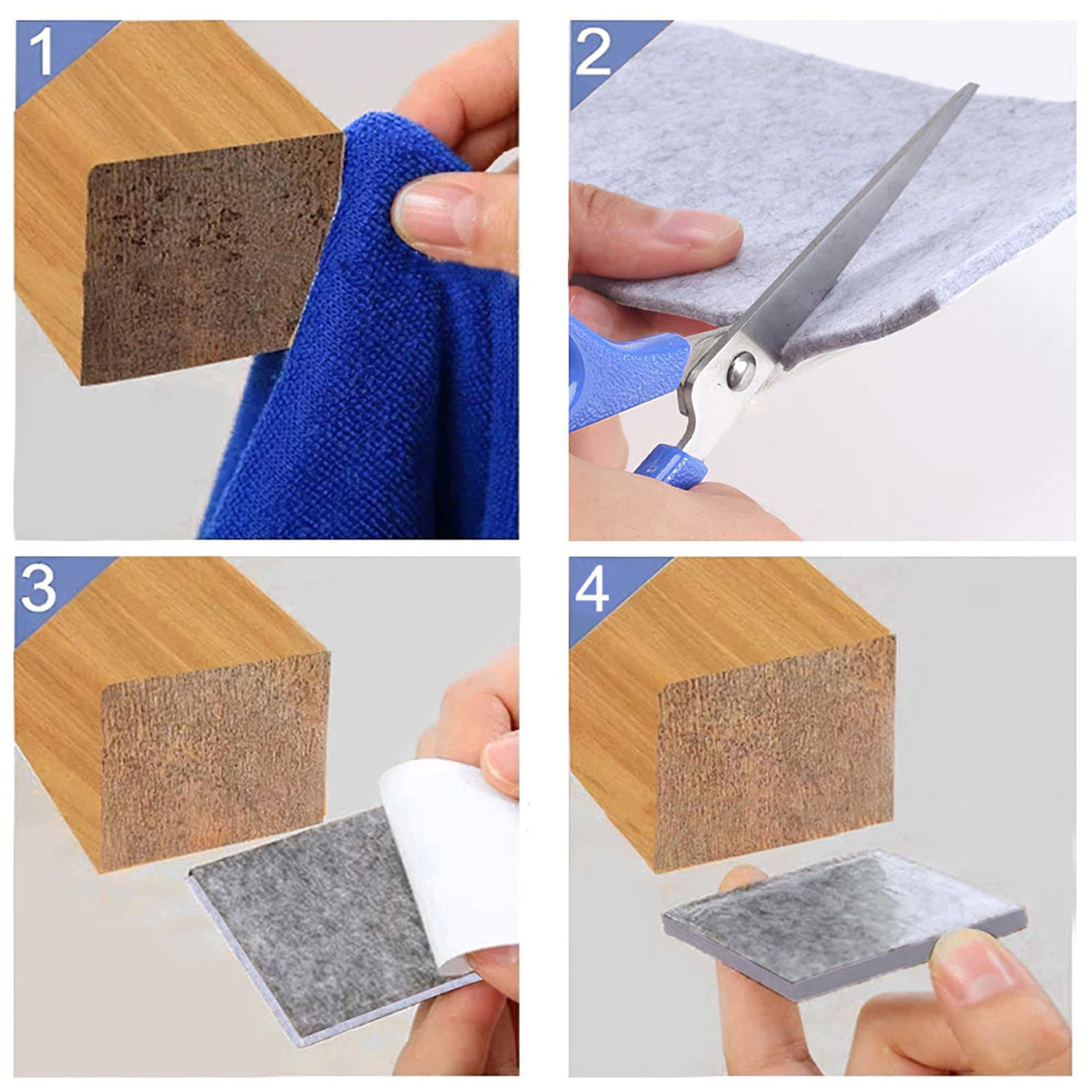FURNITURE PAD SQUARE FELT PADS FLOOR PROTECTOR PAD FOR HOME & ALL FURNITURE USE (Pack Of 4 Pc) - Springkart 