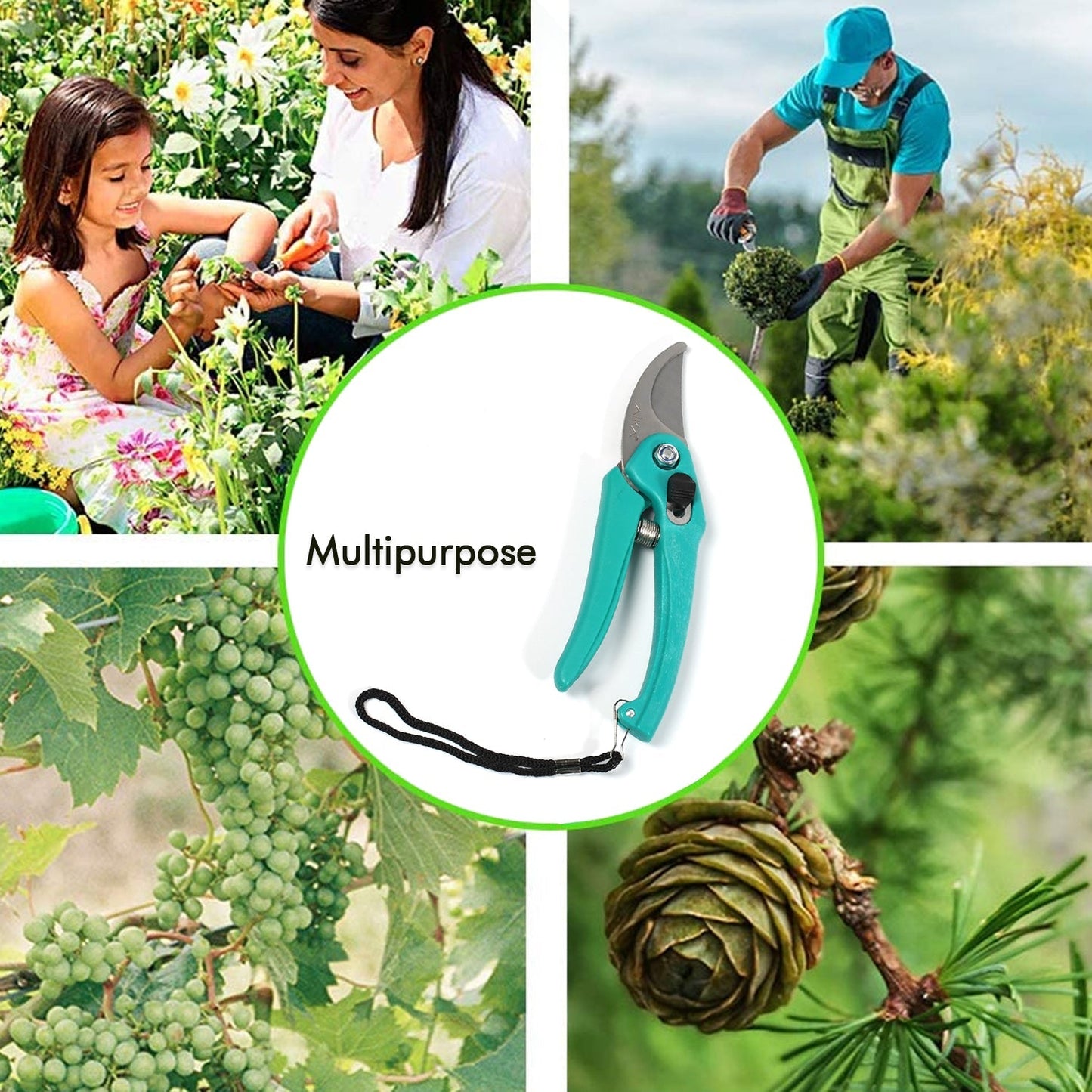 Heavy Duty Gardening Cutter Tool Plant Cutter for Home Garden | Wood Branch Trimmer | Grass Cutting Accessories | Sturdy Stem Scissors - Springkart 