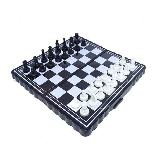 Chess Board 5"x5" Magnetic Chessboard Game Set with Folding Travel Portable Case Travel Chessgame Premium Classic Black & Ivory Color Pieces Prefect Gift for Kids and Adults |1 Pcs| - Springkart 