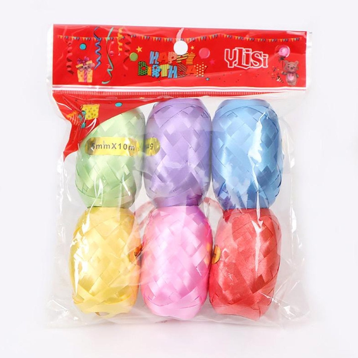 Curling Balloon Ribbon Roll for Gifts, Balloons & Crafts Pack of 6 (Multicolor) - Springkart 