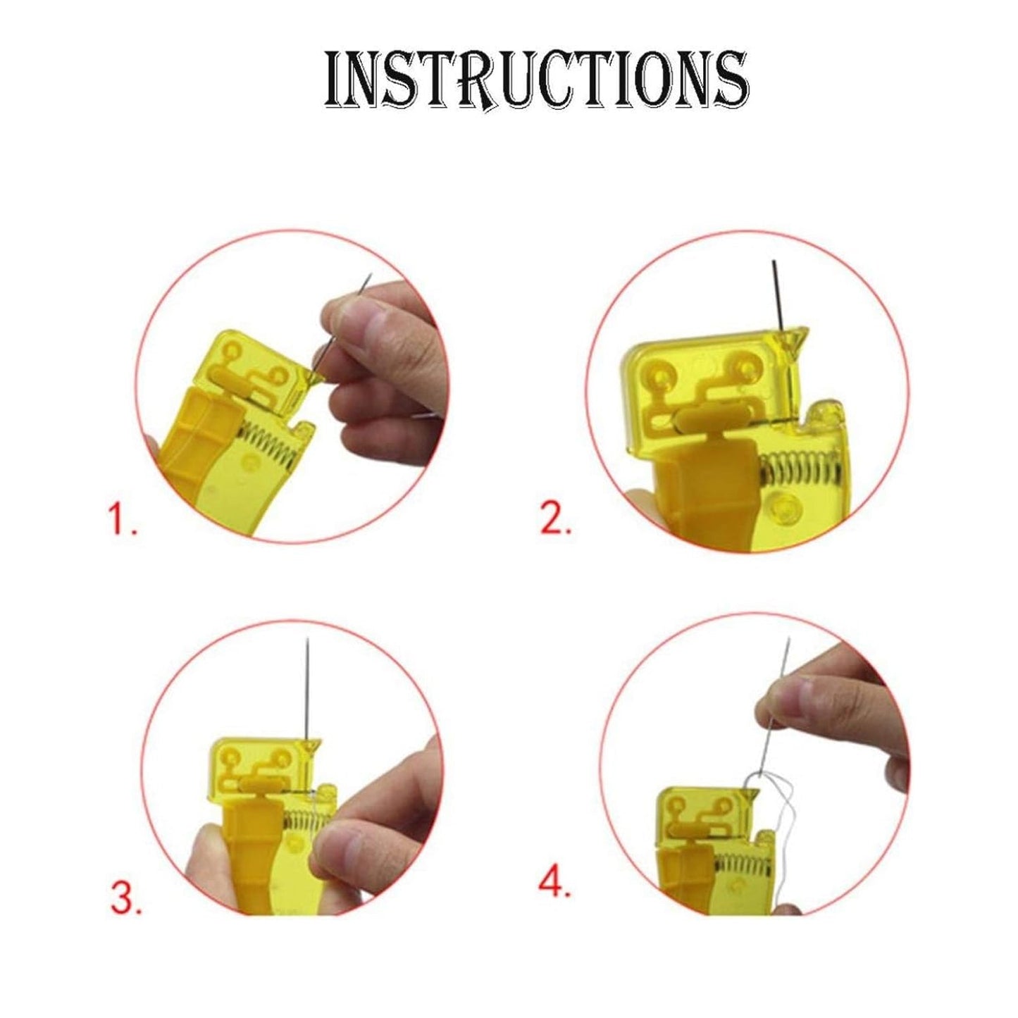 Needle Threader, Stylish Appearance Comfortable Grip Lightweight Portable Automatic Needle Threader for Sewing for Home (1 Pc) - Springkart 