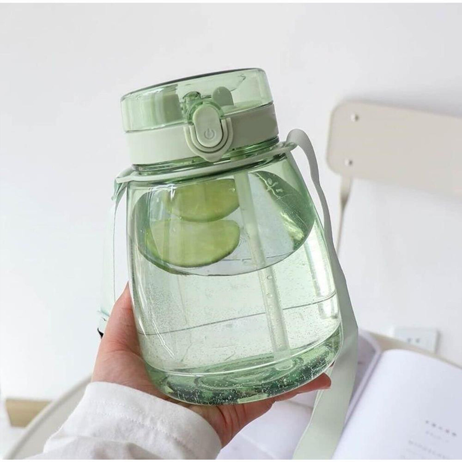Insulated Water Bottle Portable Water Bottle With Strap, Sticker and Straw Cute Outdoor Sports Bottle For Water Travel Drinkware Jug Travel Water Bottle large Capacity Water Jug, Gym / Kid / Outdoor Sport / Campus, Fashionable (1300 ML Approx) - Springkart 