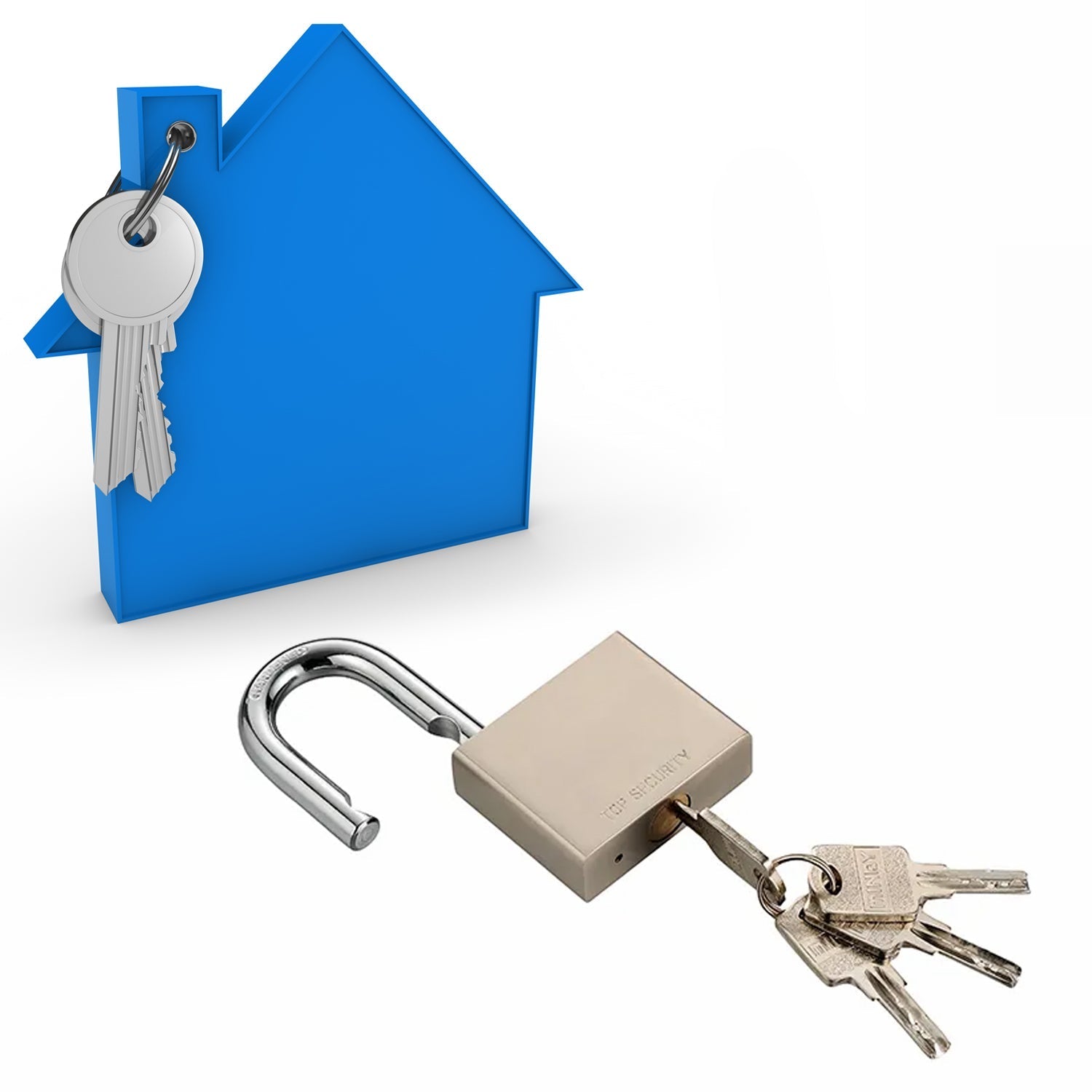 Heavy Steel Premium Square Padlock 70mm With 4 Keys | Multipurpose Hardened Shackle Padlock for Door, Gate, Shutter and Home - Springkart 