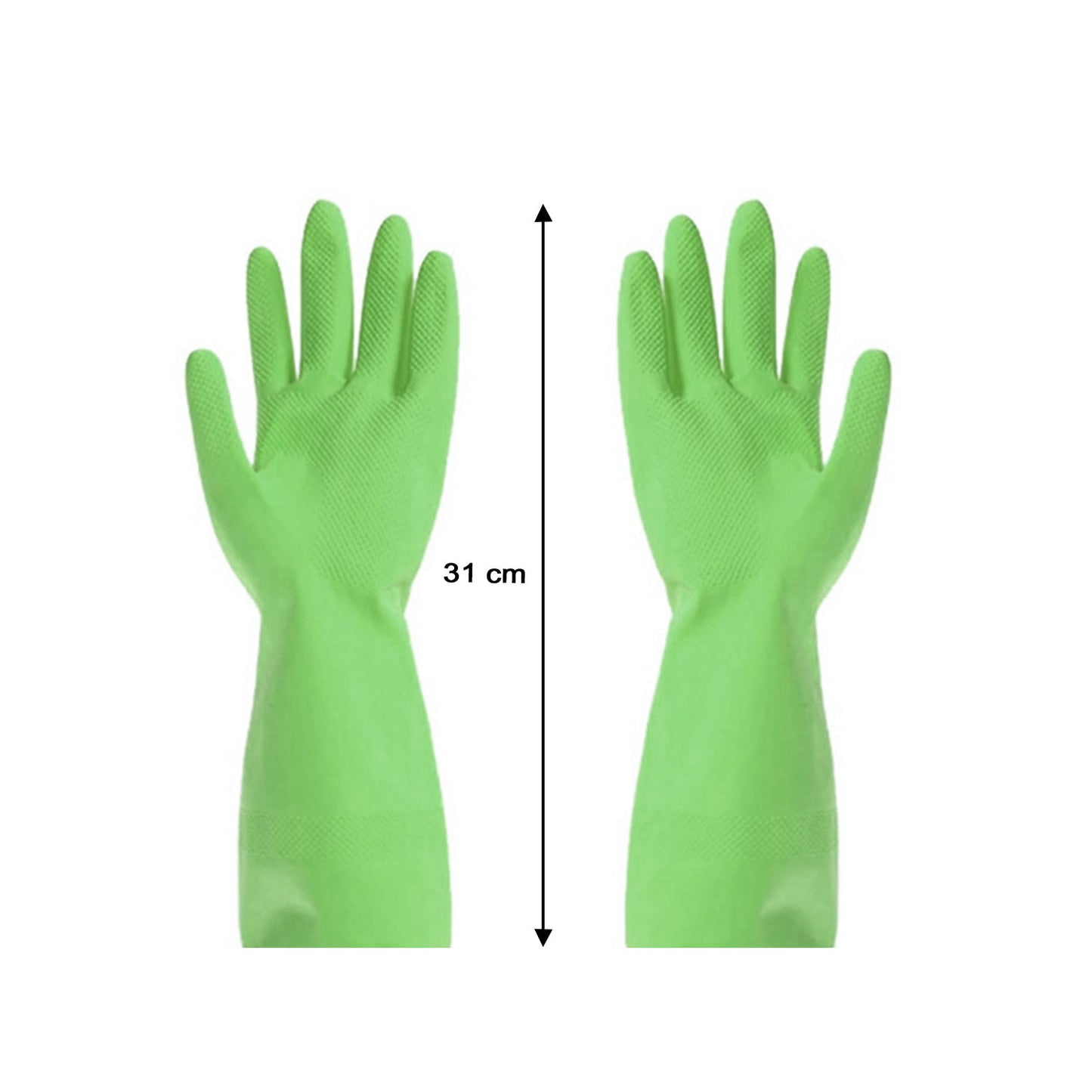 Multipurpose cleaning rubber hand gloves (green) 1 PC - Springkart 