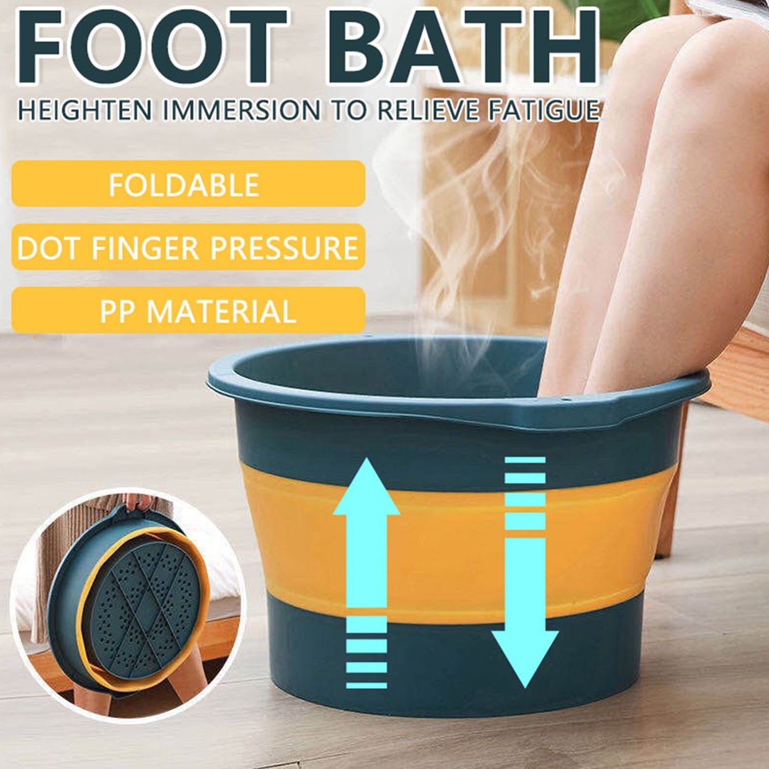 Multi-Purpose Portable Collapsible Folding Tub, with Hanging Hole & Save Storage Space, Also use for Foot Spa. - Springkart 