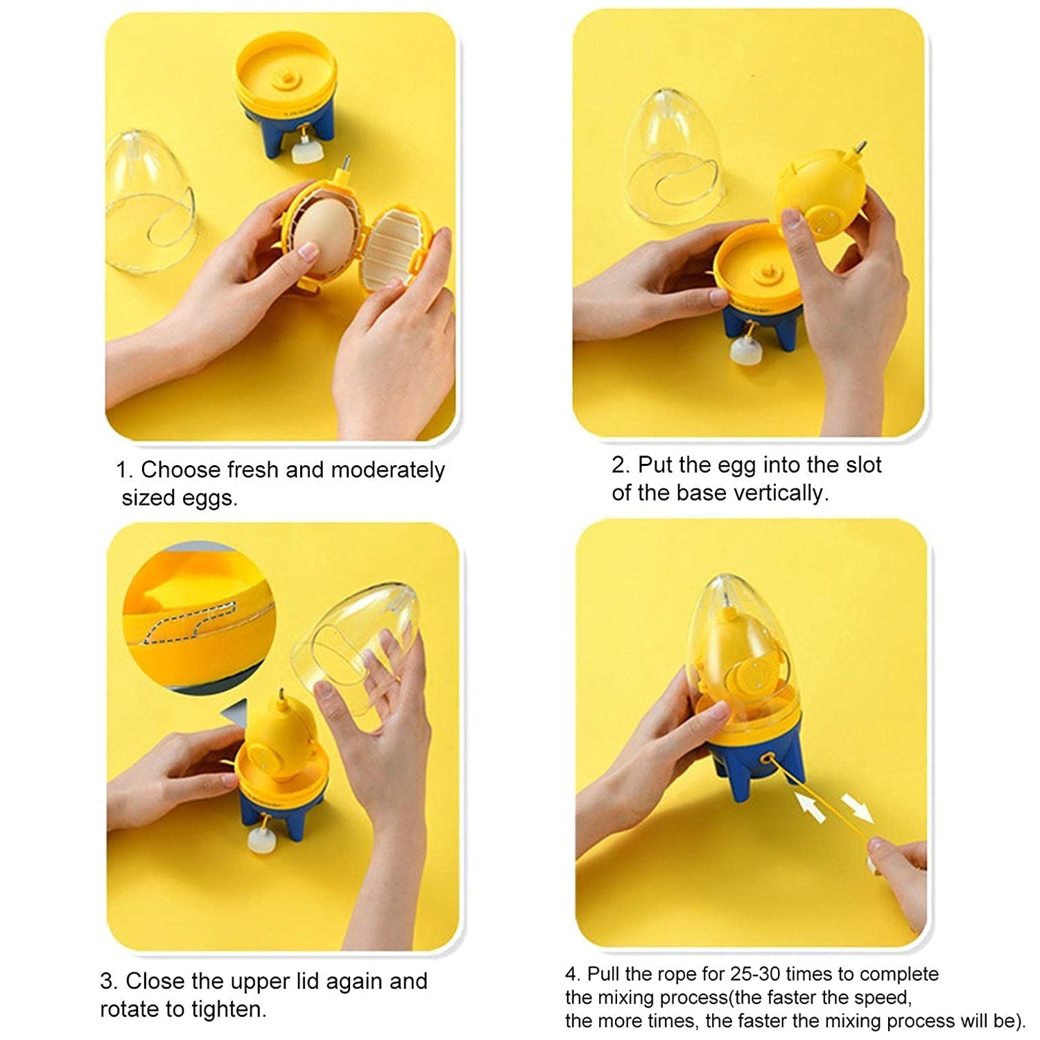 Manual Golden Egg Puller Scrambler Household White Yolk Mixer Kitchen Tool Mix Manual Scrambler Convenient Without Breaking Eggs. - Springkart 