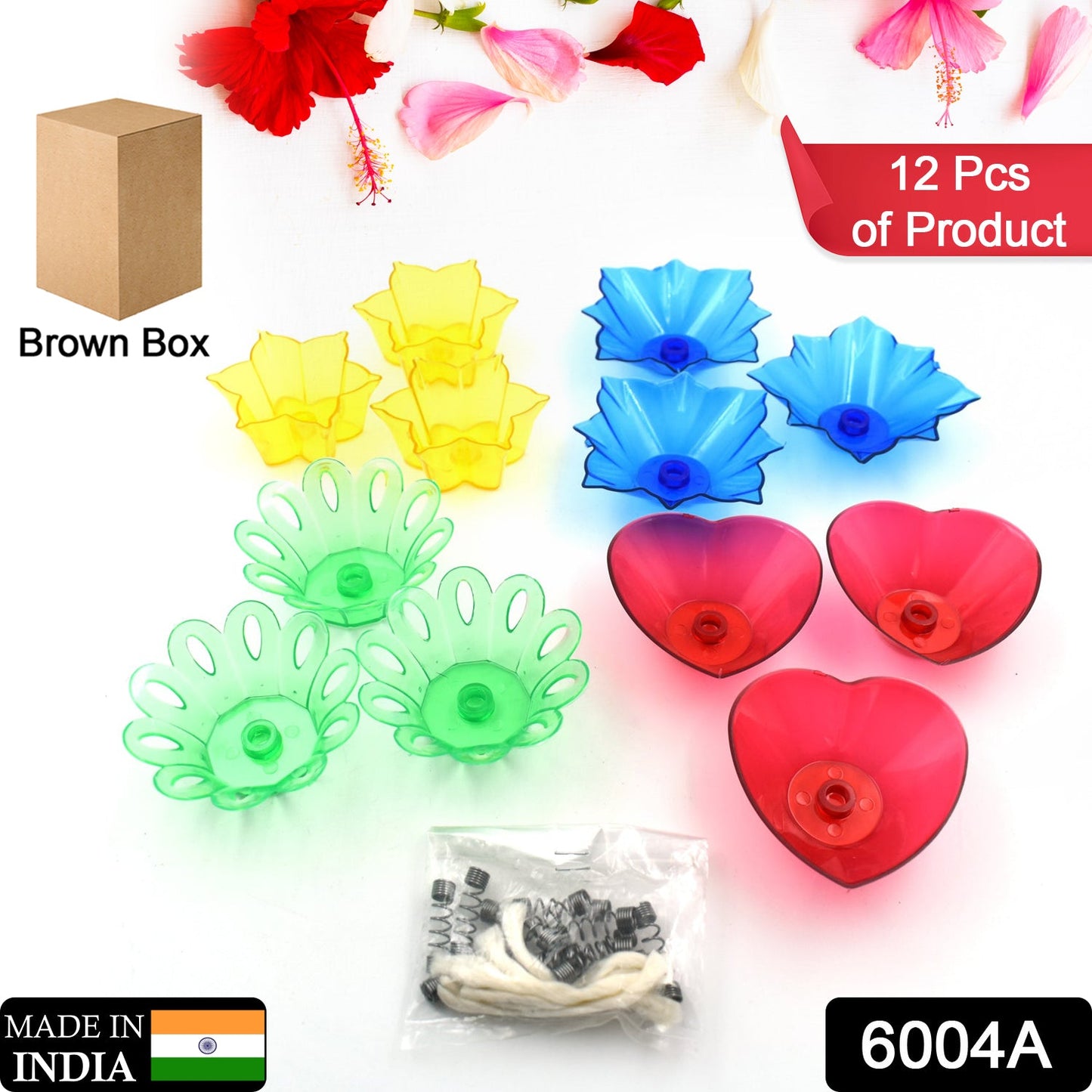 Candle Cup with Multi Shape (Multicolor) (12 Pcs Set) - Springkart 