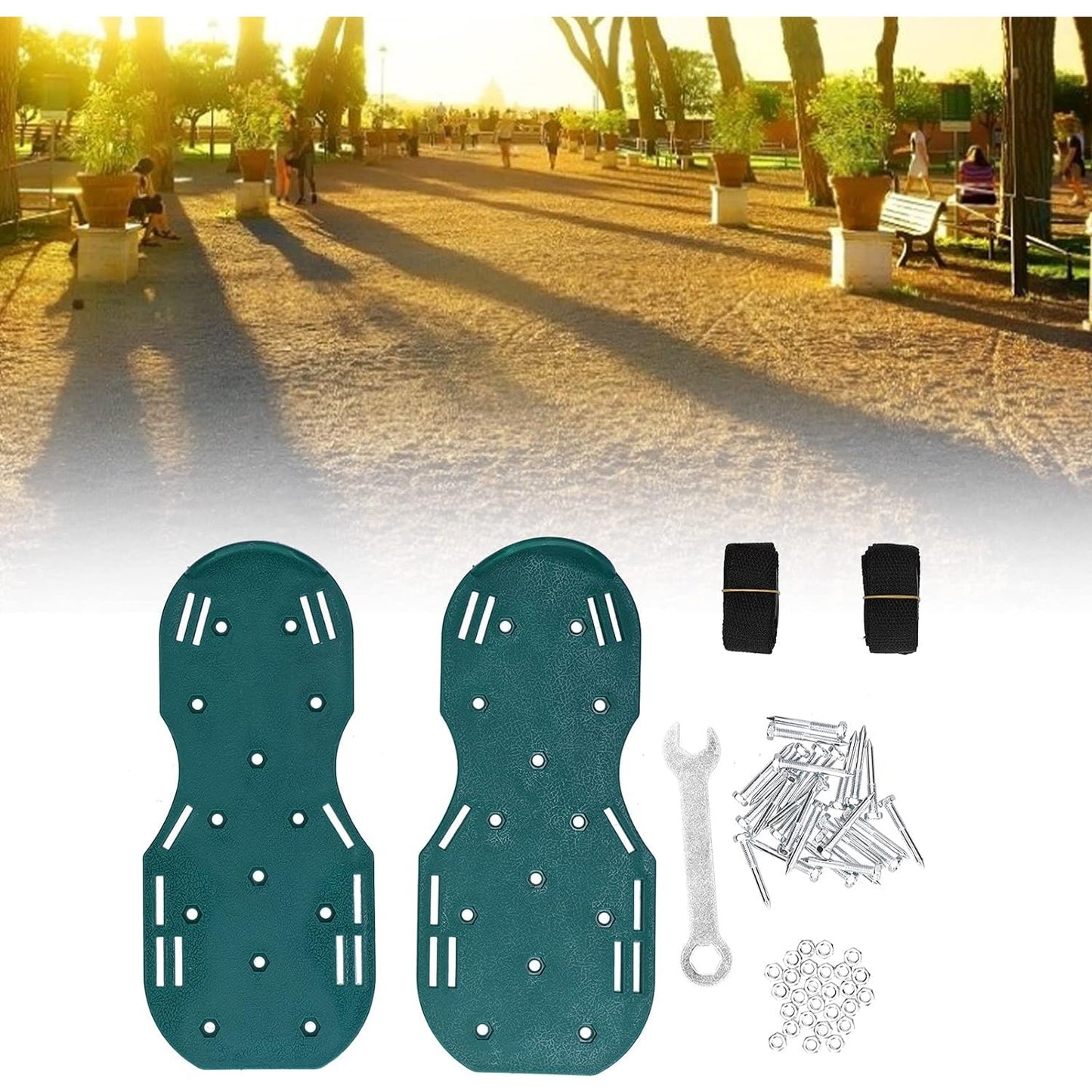 Lawn Aerator Sandals, Garden Grass Aerator Spiked Sandals Green Studded Shoes for Yard Patio Garden Excavation - Springkart 