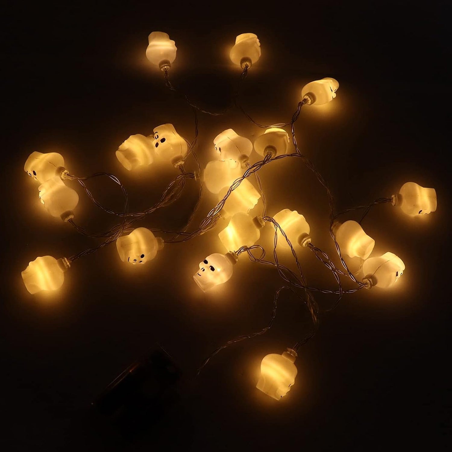 Halloween Decoration Outdoor Indoor Skeleton Head Skulls String Light Set Blow Mold, Decoration Lights Fairy Lights Led Garlands Halloween Decor Garland Decor Wreath Pumpkin - Springkart 