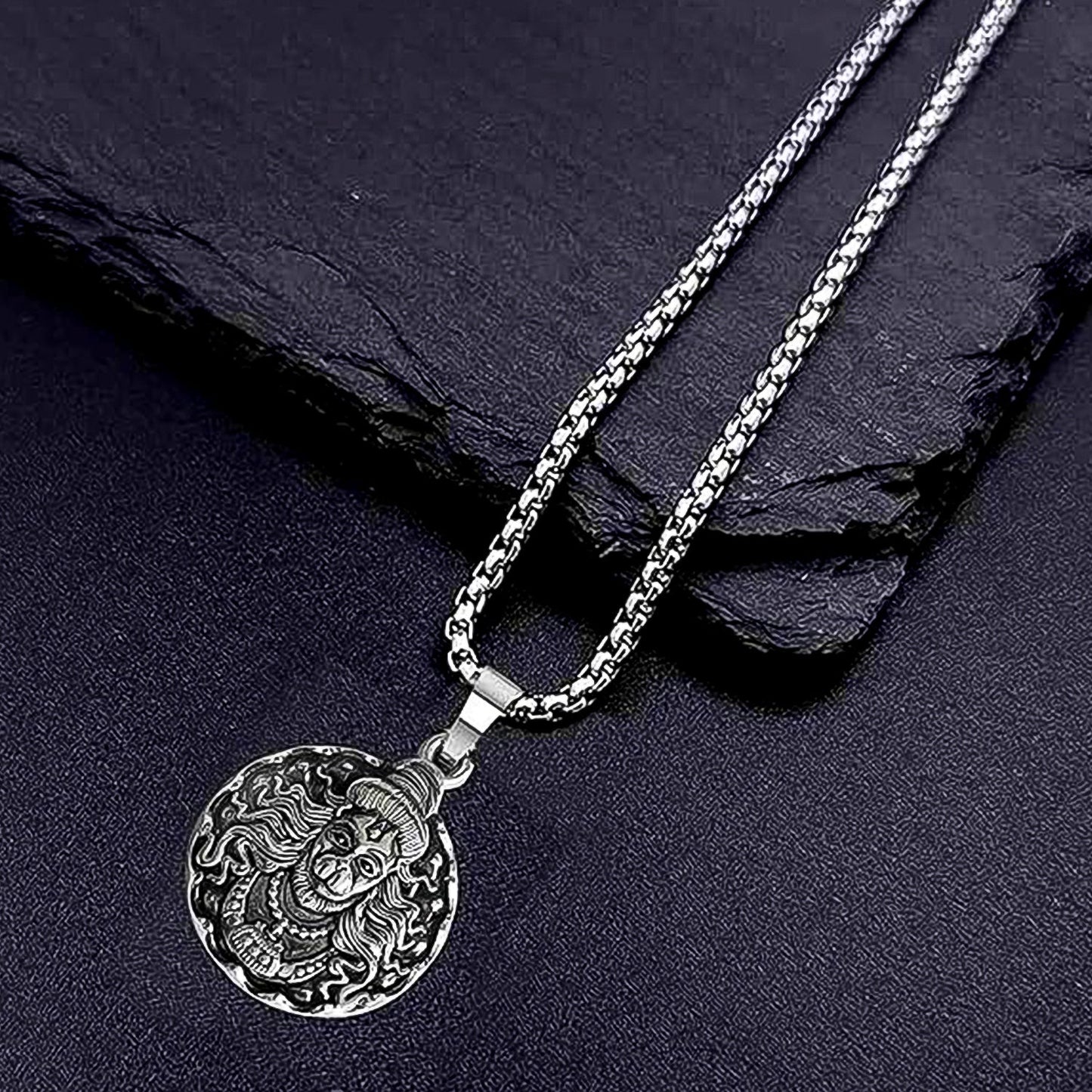 Hanuman Locket With Chain, Pendant Necklace Chain (1 Pc) - Springkart 