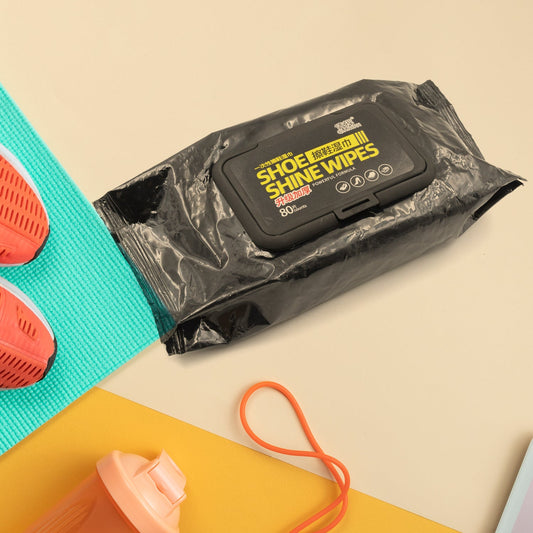 Shoe cleaning wet wipes pack for travel use