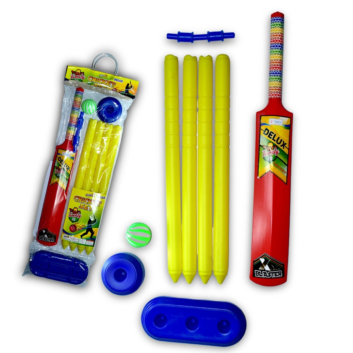 Plastic Cricket Set with Stump,Ball and Bat Kit - Springkart 
