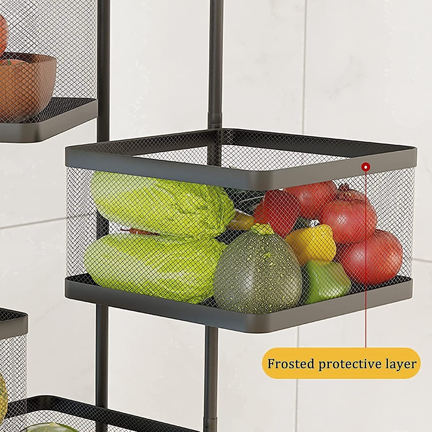 Metal High Quality Kitchen Trolley Kitchen Organizer Items and Kitchen Accessories Items for Kitchen Rack Square Design for Fruits & Vegetable Onion Storage Kitchen Trolley with Wheels (3 Layer) - Springkart 
