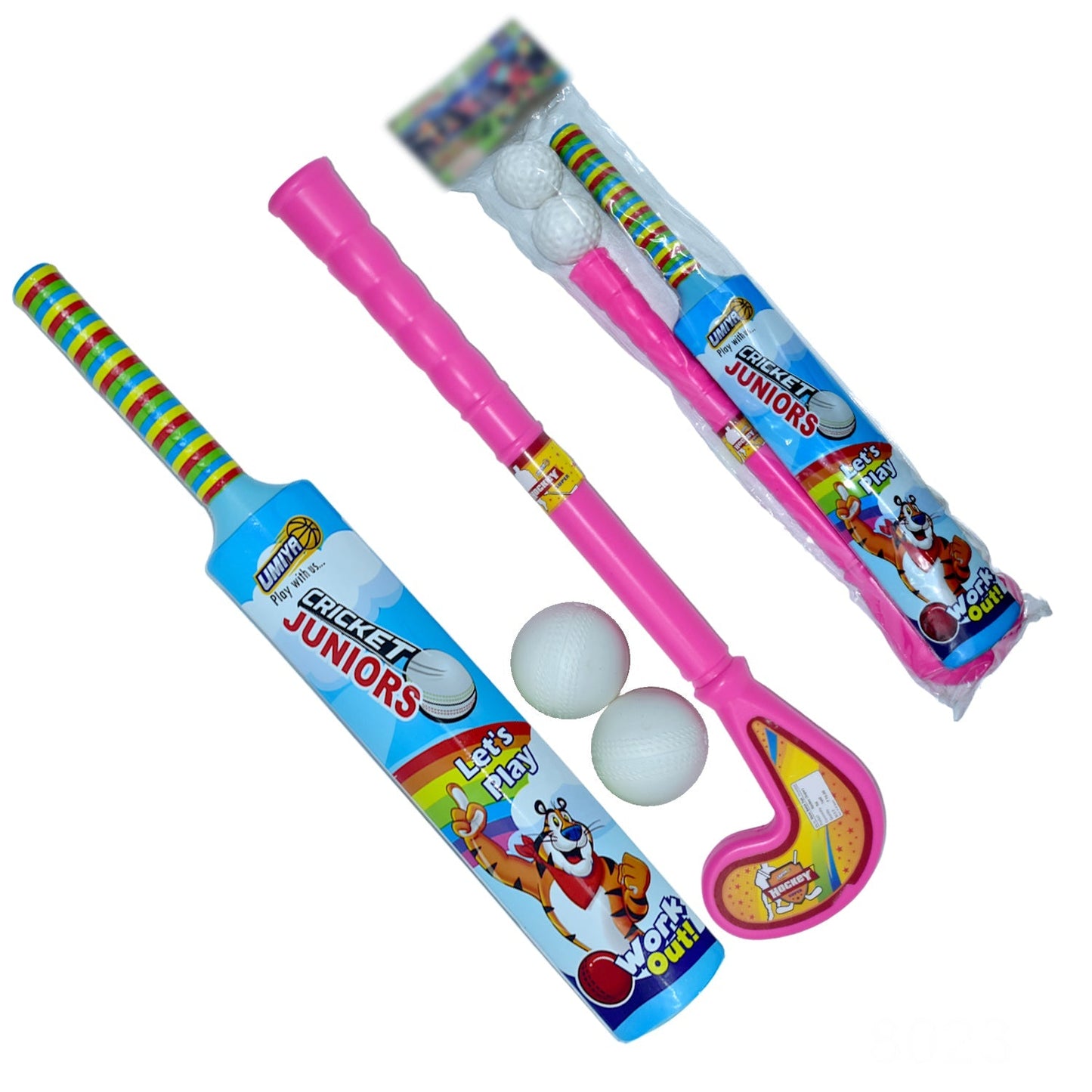 Combo of Light Weight Plastic Bat, Ball & Hockey for Kids - Springkart 