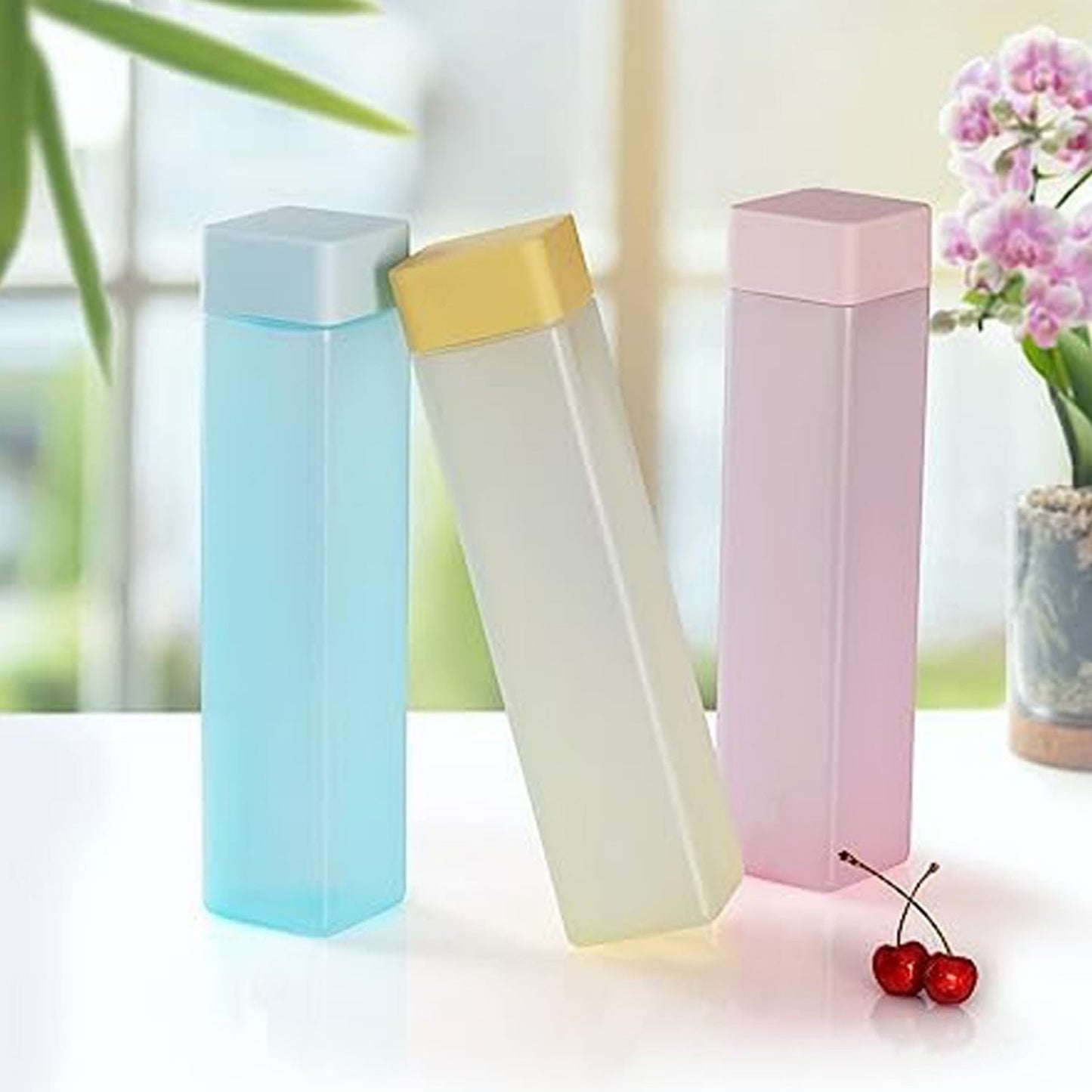 Large Capacity Plastic Water Bottle | Set of 6 | Square Water Bottle (940ml each) - Springkart 