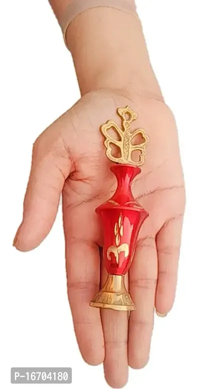 Antique mughal Design Brass Item / Brass Item(Color-red)(Material-Brass)(size-13cm,Medium) Pack of 1 Set. (red)