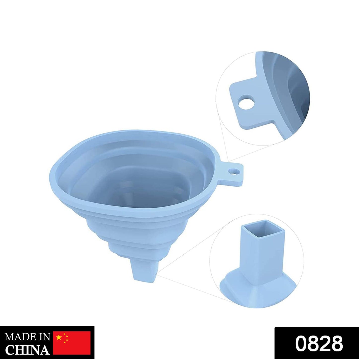 Flexible Silicone Foldable Kitchen Funnel for Liquid / Powder Transfer Hopper Food (Small) - Springkart 