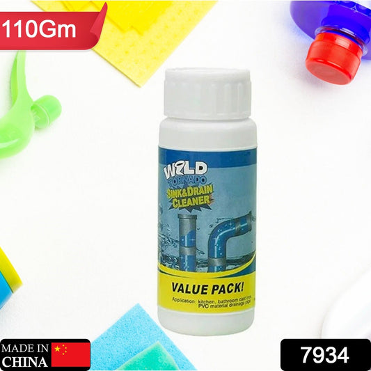 Powerful Sink and Drain Cleaner, Portable Powder Cleaning Tool Super Clog Remover Chemical Powder Agent for Kitchen Toilet Pipe Dredging (110 Gm) - Springkart 