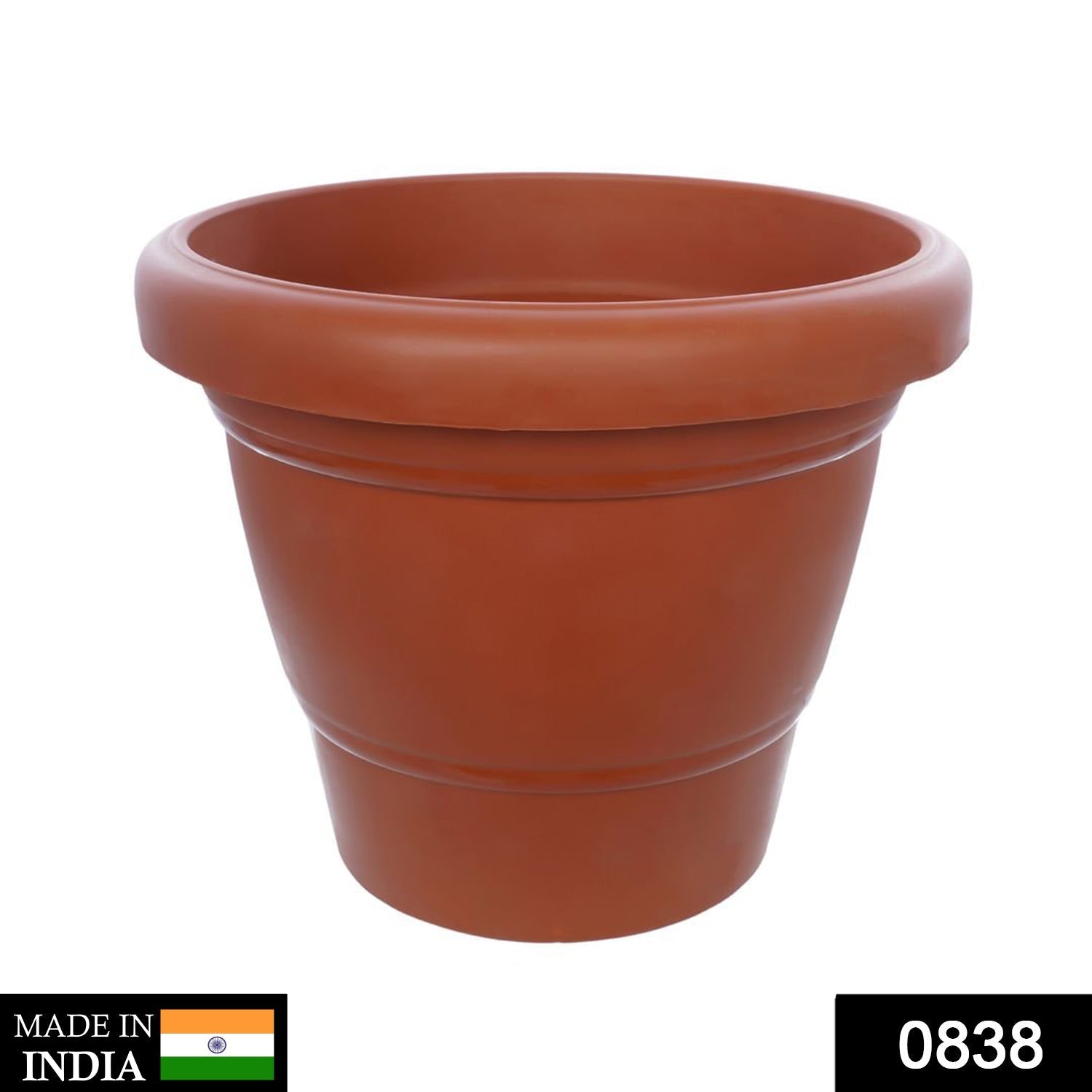 Garden Heavy Plastic Planter Pot / Gamla 8 inch (Brown, Pack of 1,Medium ) - Springkart 