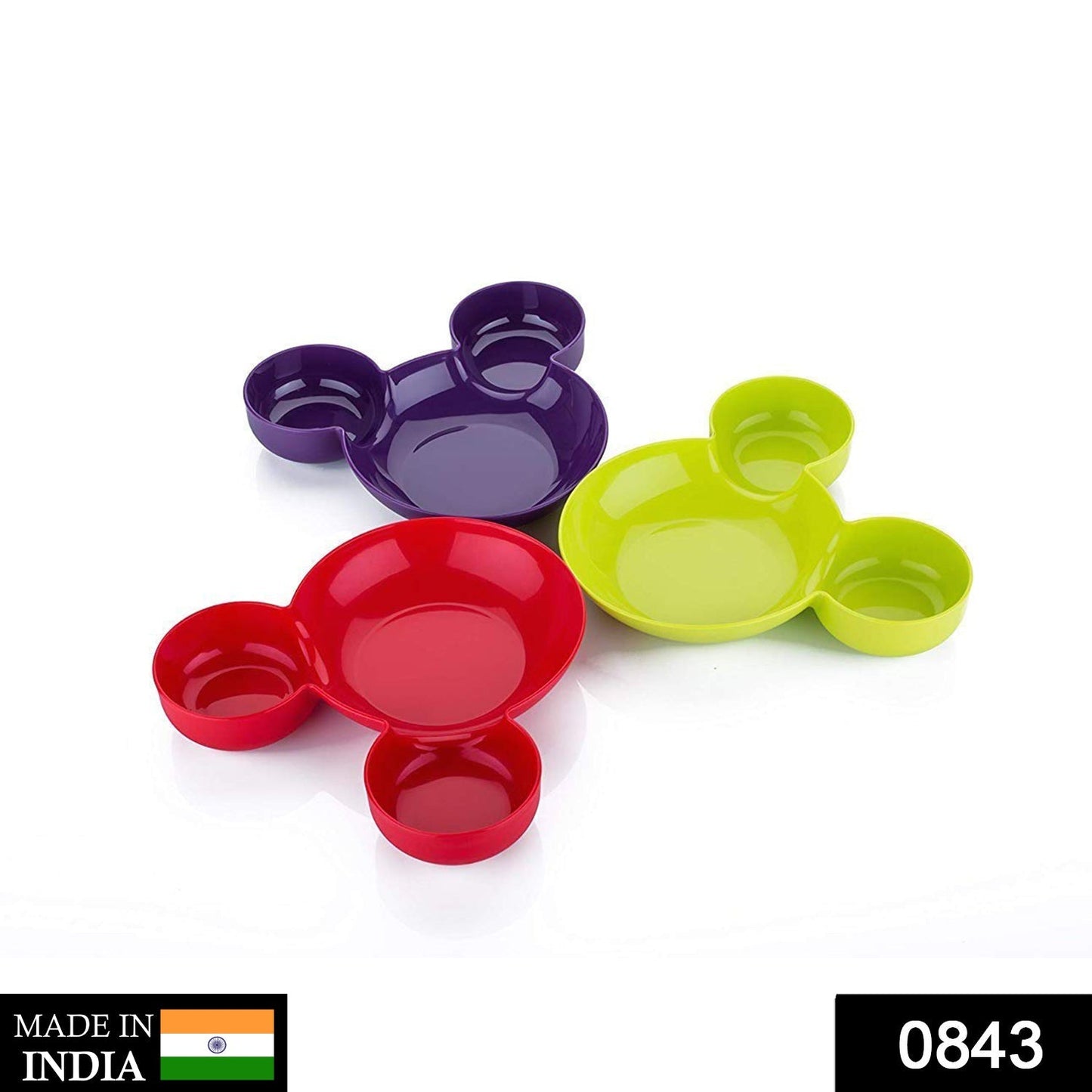Mickey Shaped Kids / Snack Serving Sectioned Plate - Springkart 