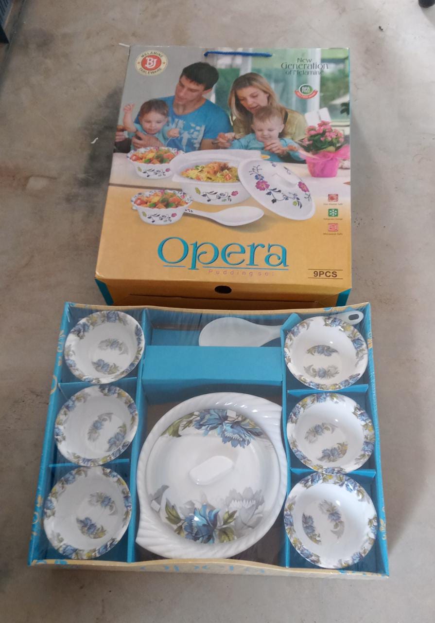 9 Pc Pudding Set used as a cutlery set for serving food purposes and sweet dishes and all in all kinds of household and official places etc. - Springkart 