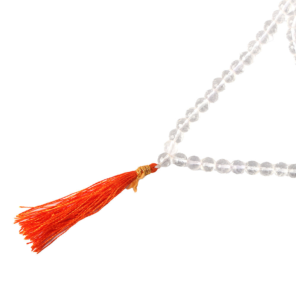 108 Beads Diamond Cut Clear Quartz Crystal Mala