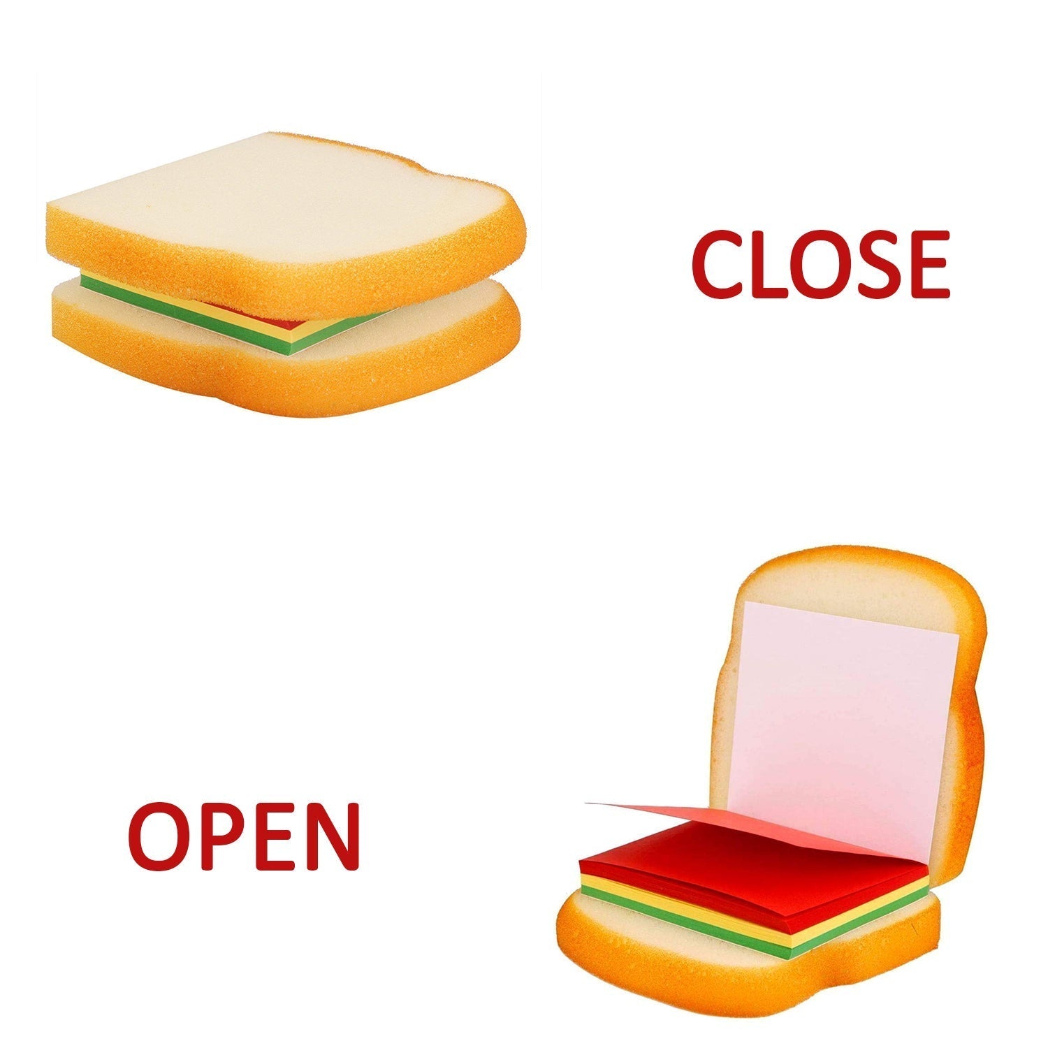 Sandwich Shaped Notepad / Sticky Notes / Memo Pads, Unique Mini Notes (Multicolor) - Springkart 