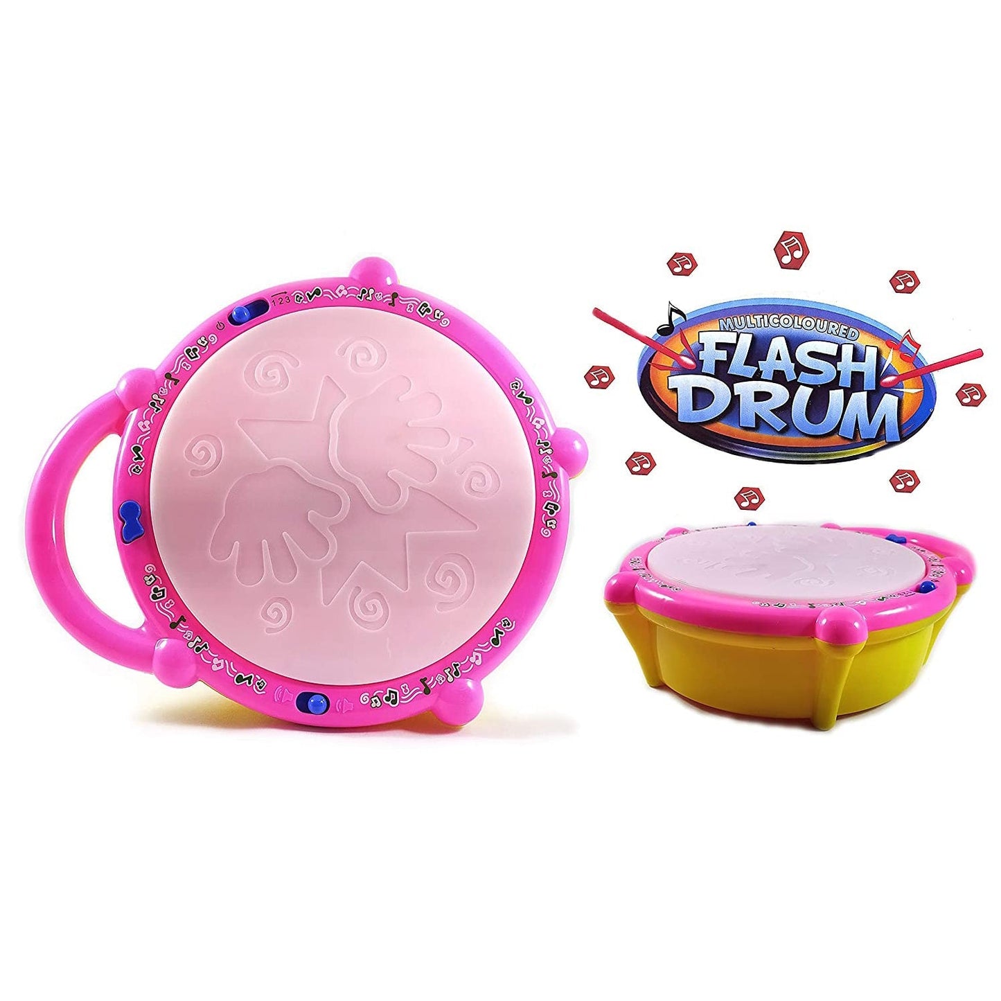 Flash Drum Toys for Kids with Light & Musical Sound Colorful Plastic Baby Drum Musical Toys for Children Baby Toy Instrument Best Gift for Boys & Girls. - Springkart 