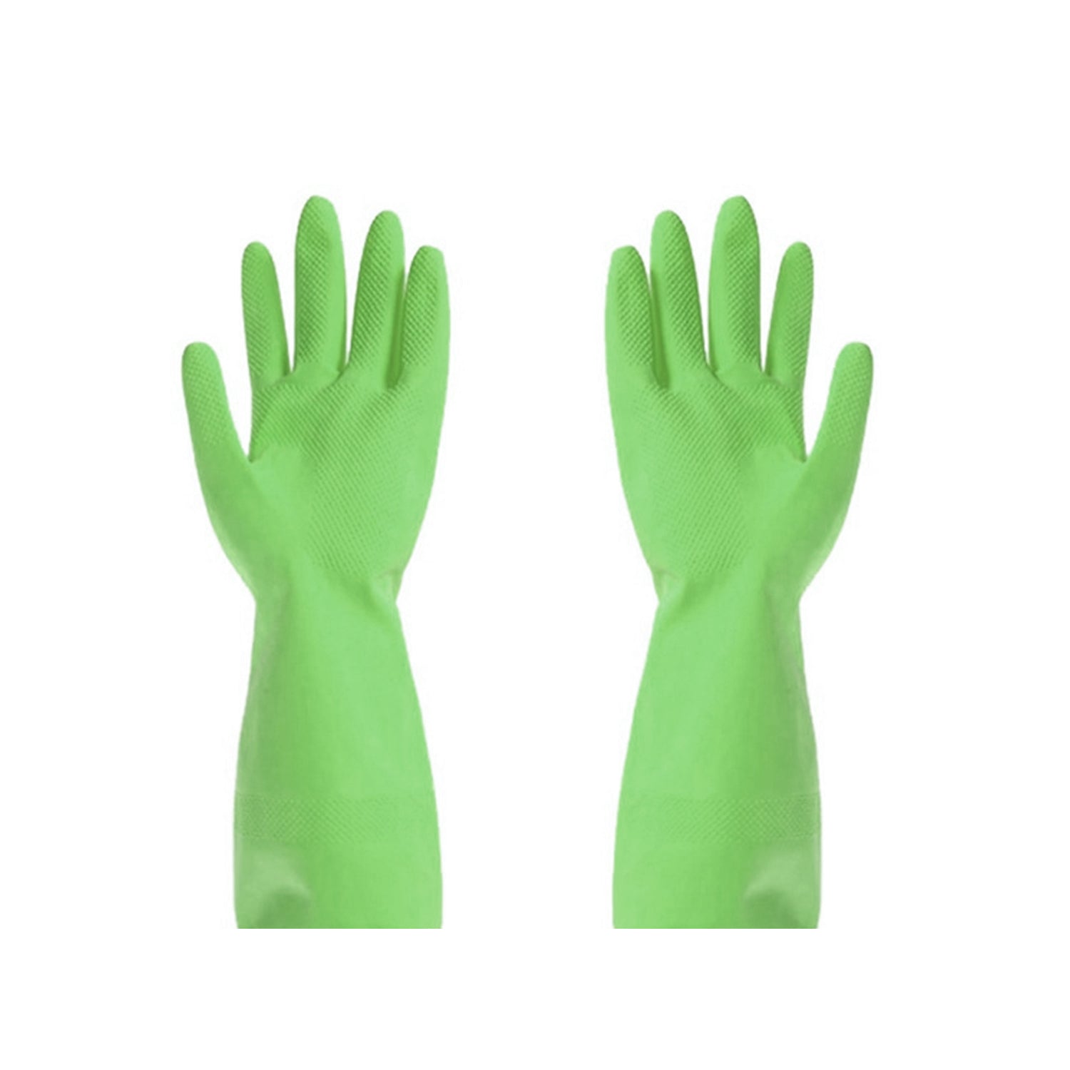 Multipurpose cleaning rubber hand gloves (green) 1 PC - Springkart 