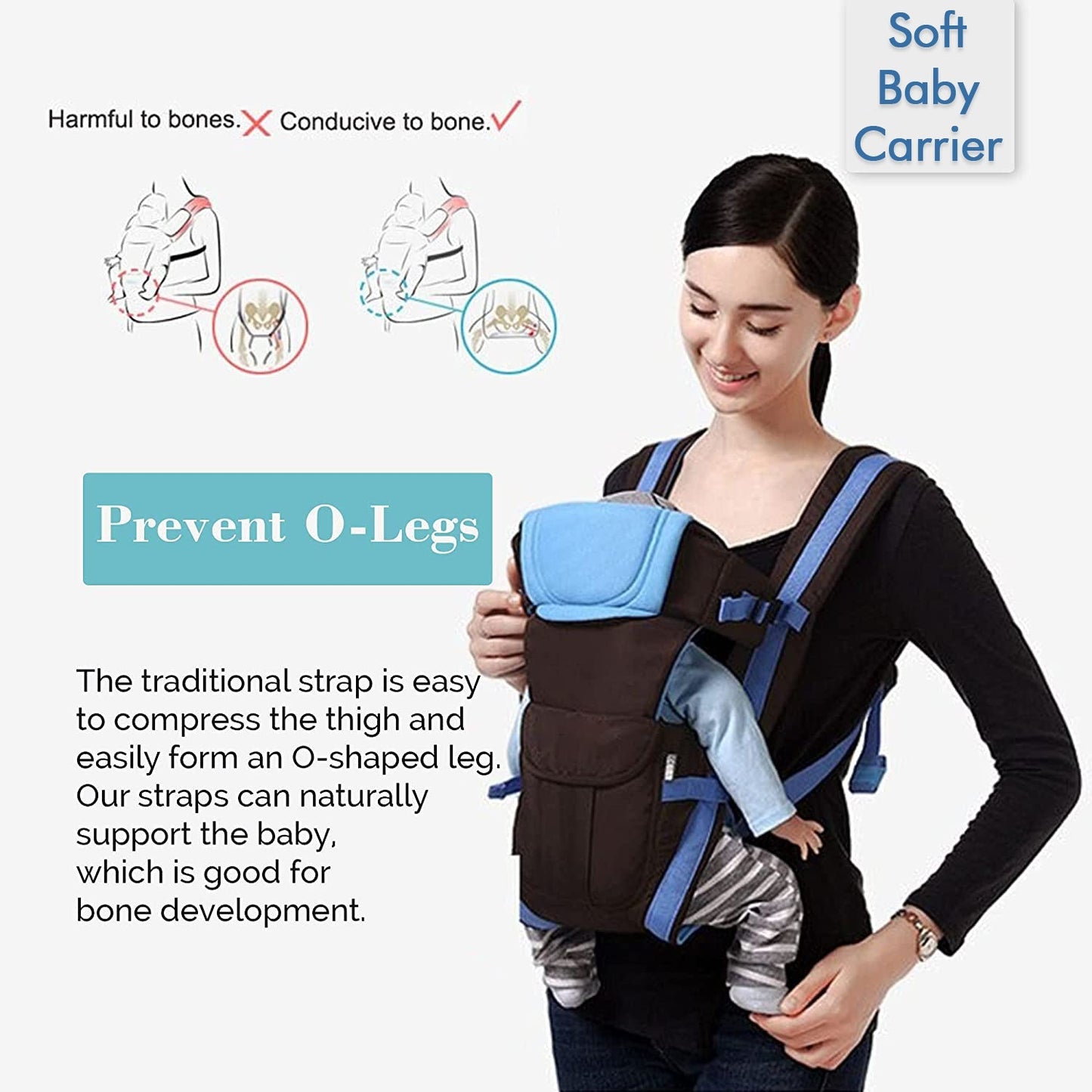 Baby Carrier Bag / Baby Holder Carrier with Four Modes of Use, Adjustable Sling and Easy to Use Design - Springkart 