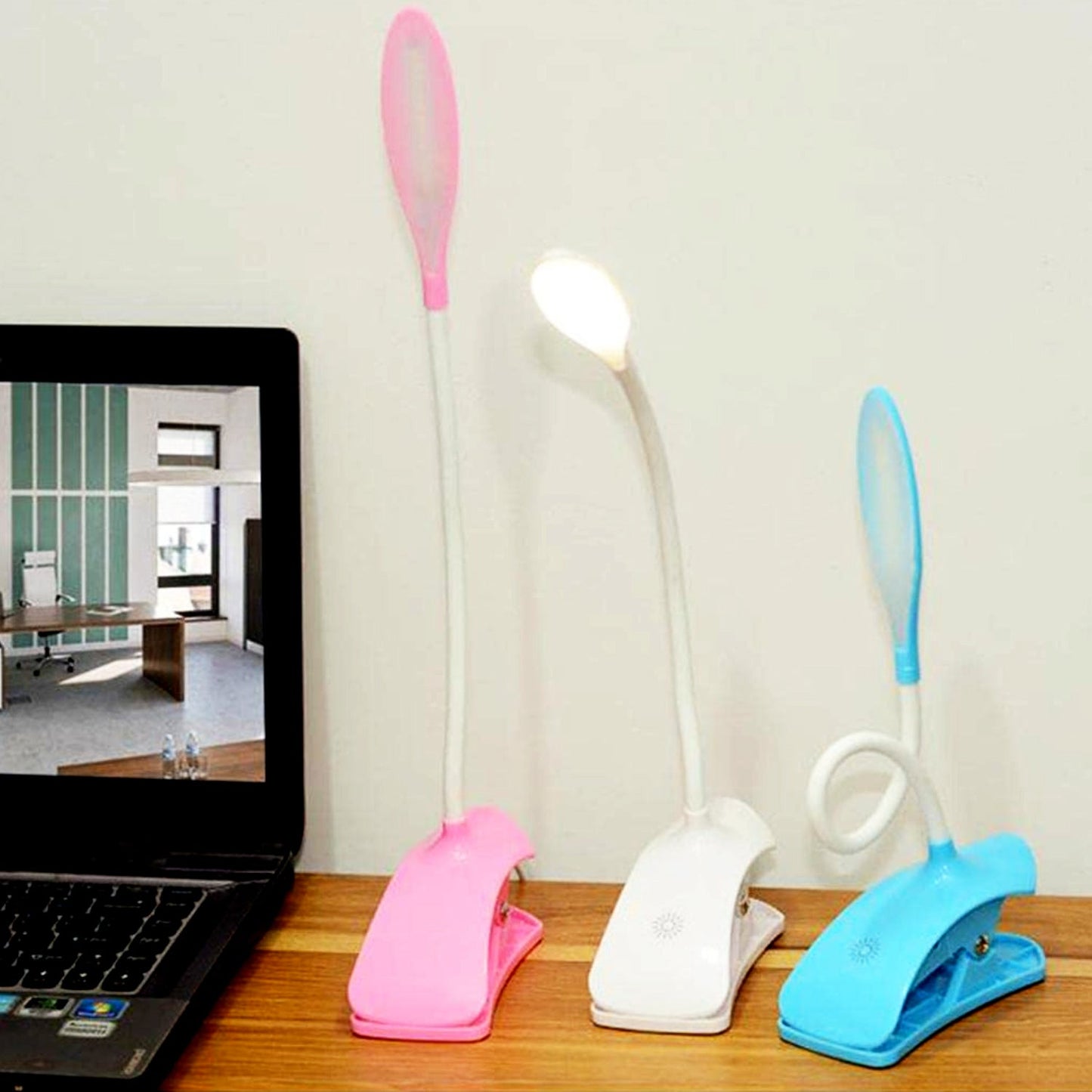 Desk Lamp Adjustable Gooseneck USB Rechargeable 3 modes of Lighting, Reading Lamp for Dorm White, Study Desk lamp Suitable for Girls College Bedroom Reading - Springkart 