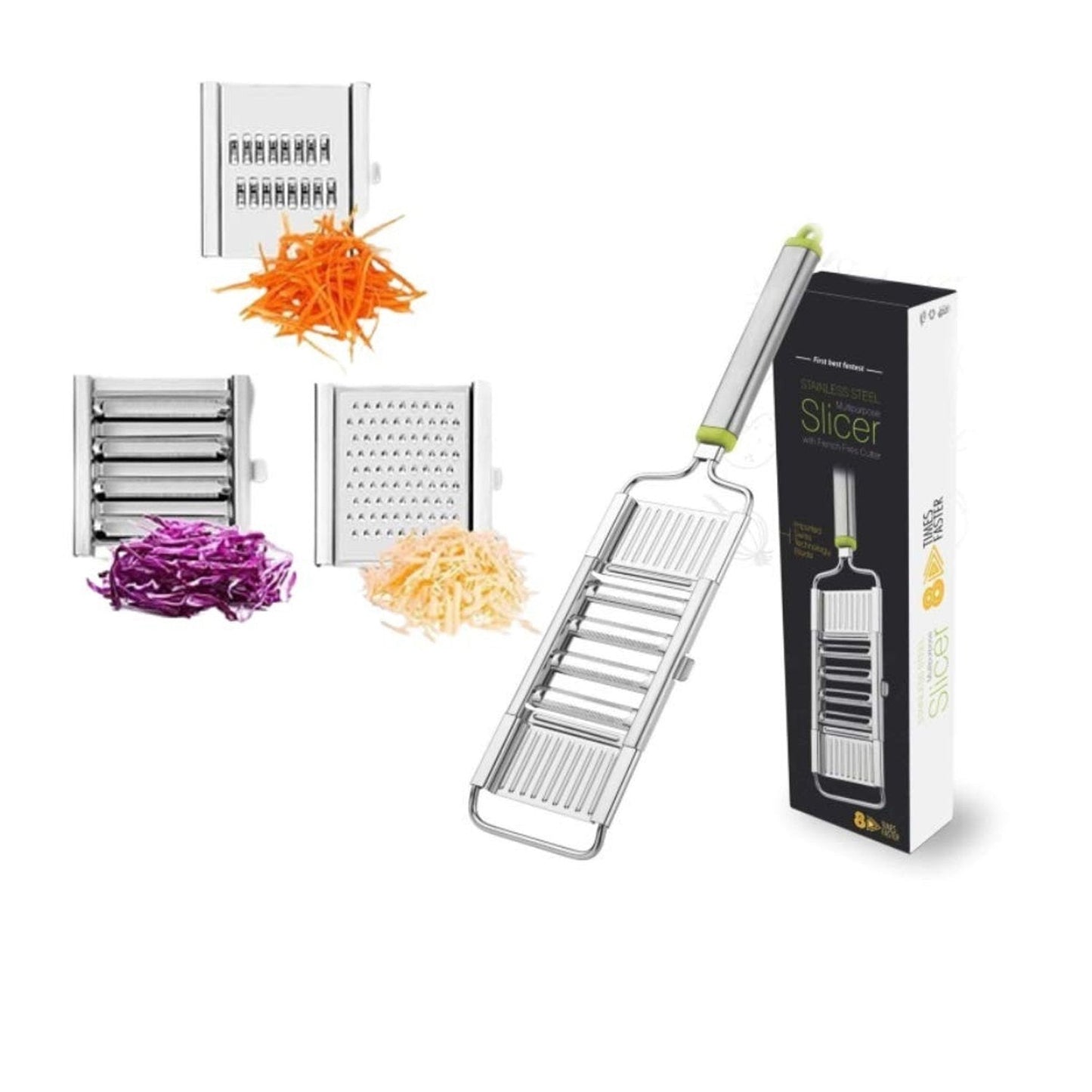 Multipurpose 3 in1 Stainless Steel Grater and Slicer - Springkart 