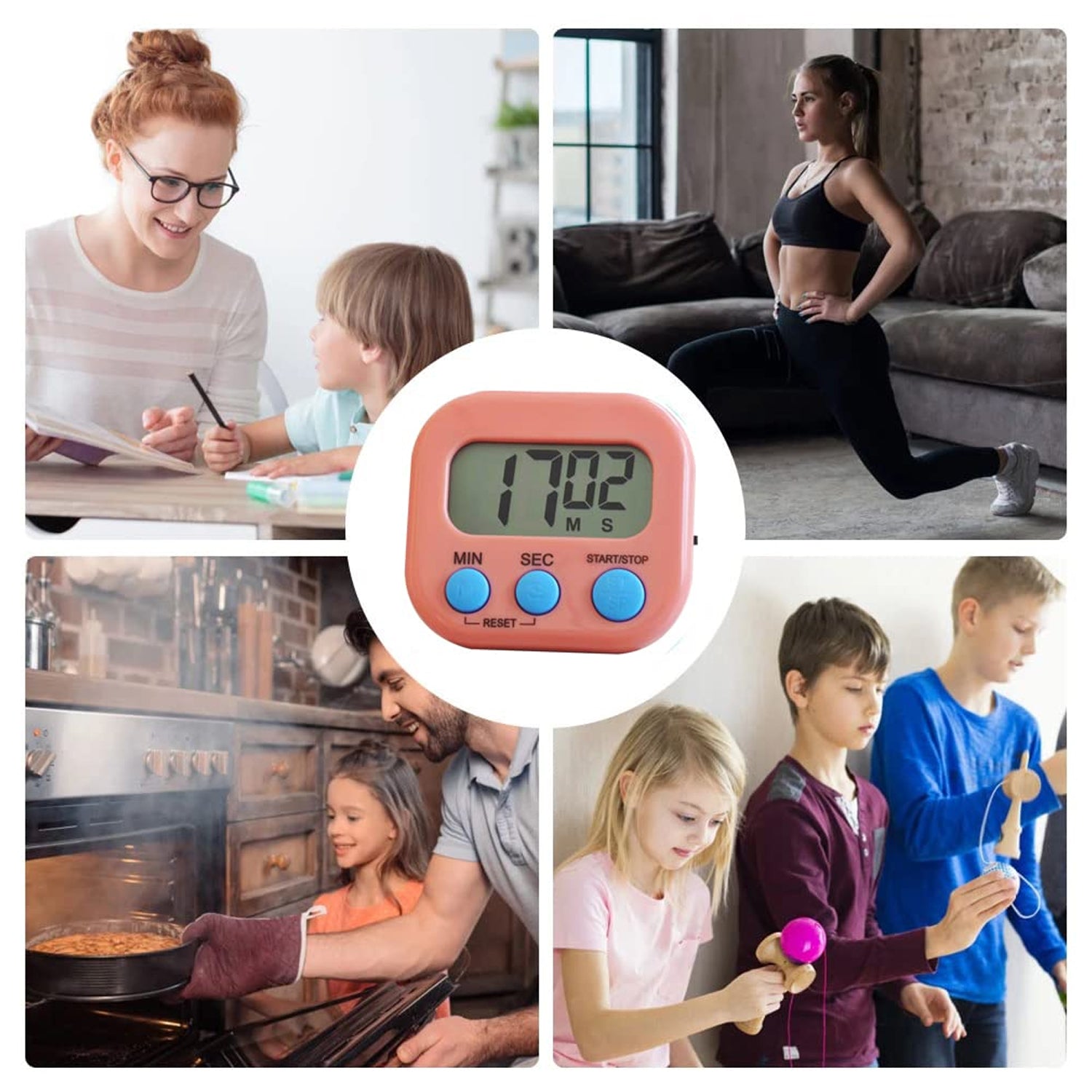 Digital Kitchen Timer Clear Big Digits 0-99 Min for Cooking Office Clock - Springkart 