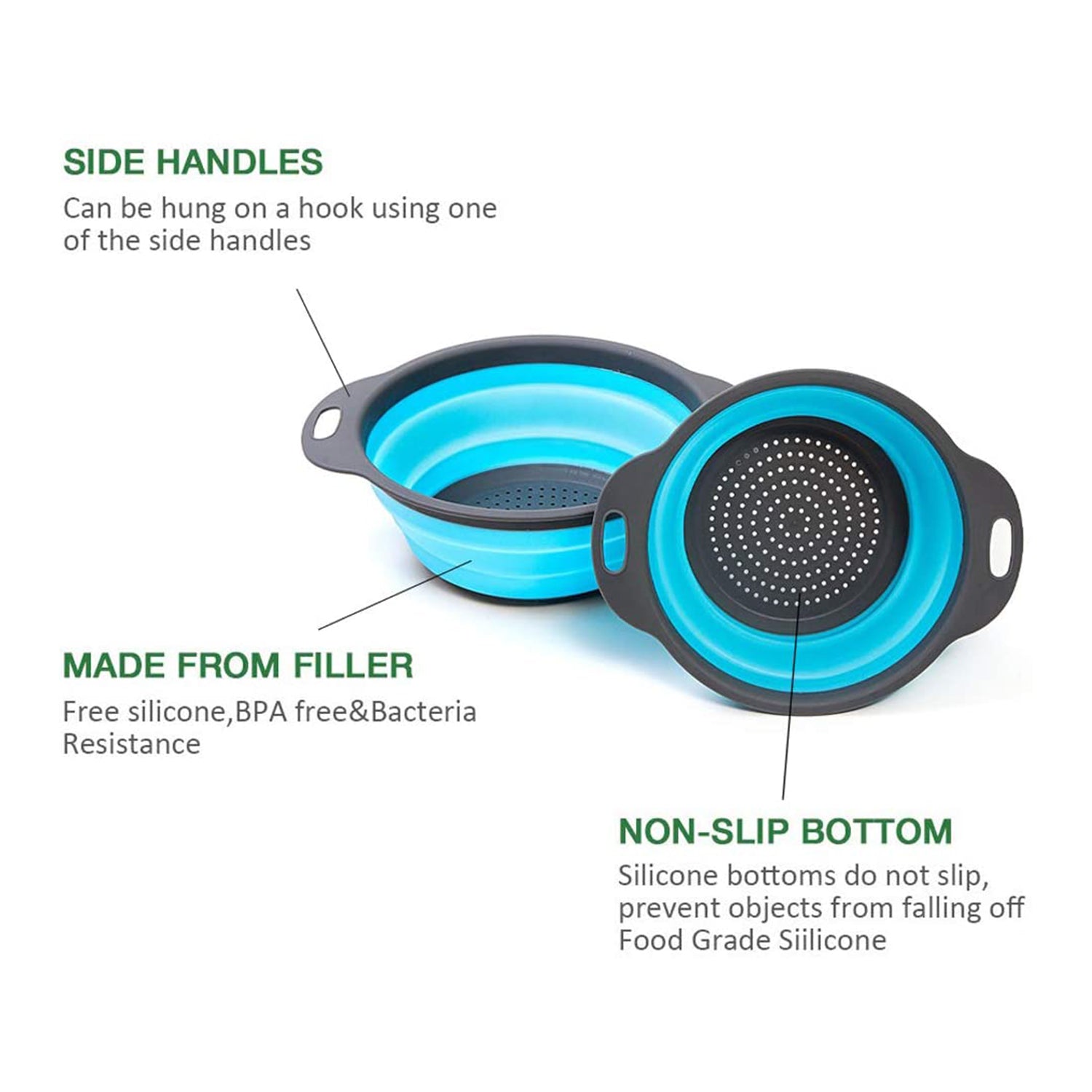 Round Sili Strain used in all kinds of household and official kitchen purposes as a Foldable utensil. - Springkart 