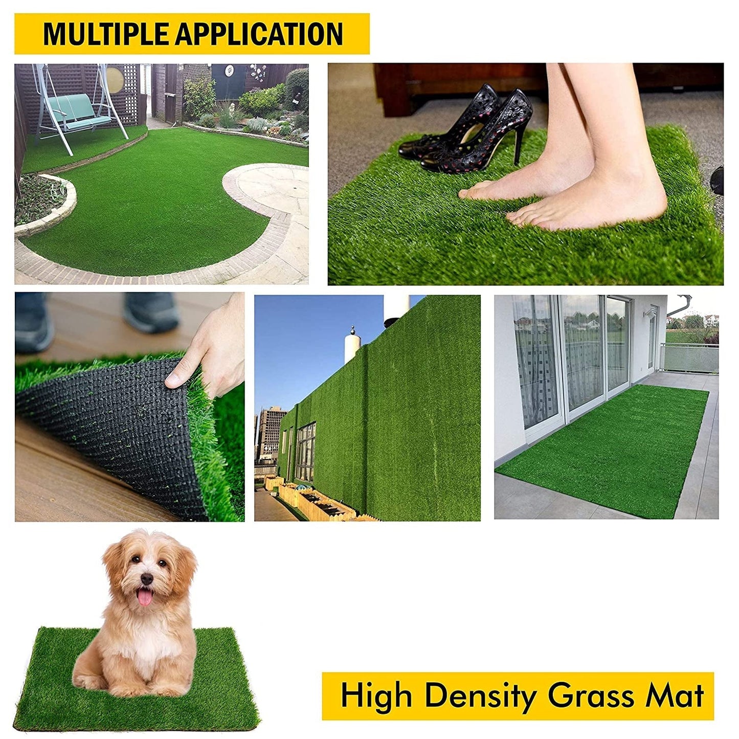 Artificial Grass for Balcony Or Doormat, Soft and Durable Plastic Turf Carpet 58x38cm - Springkart 