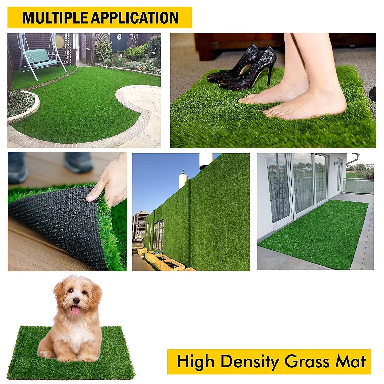 Artificial Grass for Balcony Or Doormat, Soft and Durable Plastic Turf Carpet 58x38cm - Springkart 