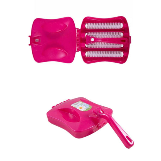 Plastic Handheld Carpet Roller Brush Cleaning with Dust Crumb Collector, Wet, and Dry Brush - Springkart 