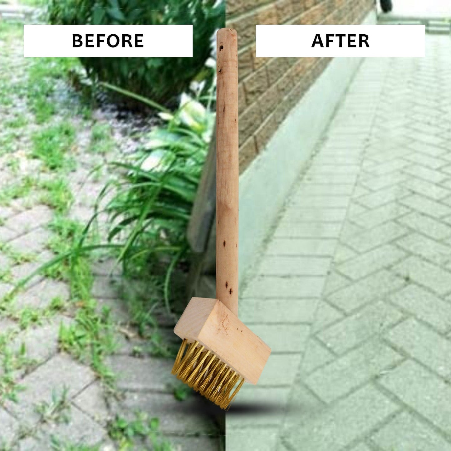 Paving Brush Wooden Block Paving Brush Patio Weed Remover Tool (1 Pc) - Springkart 