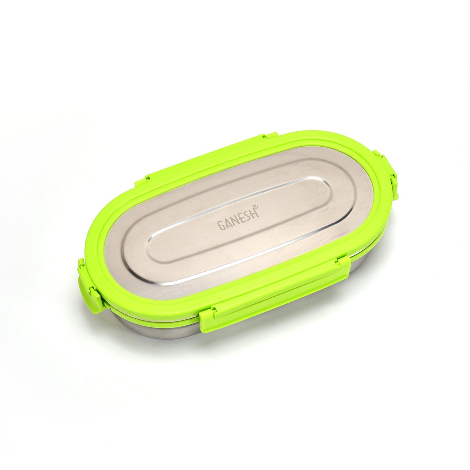 Ganesh Solo Oval 650 Stainless Steel Leak proof airtight Lunch Pack for Office & School Use - Springkart 