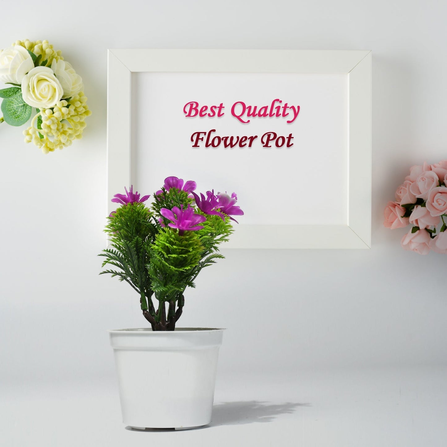 Flower Pot Artificial Decoration Plant | Natural Look & Plastic Material For Home , Hotels , Office & Multiuse Pot - Springkart 