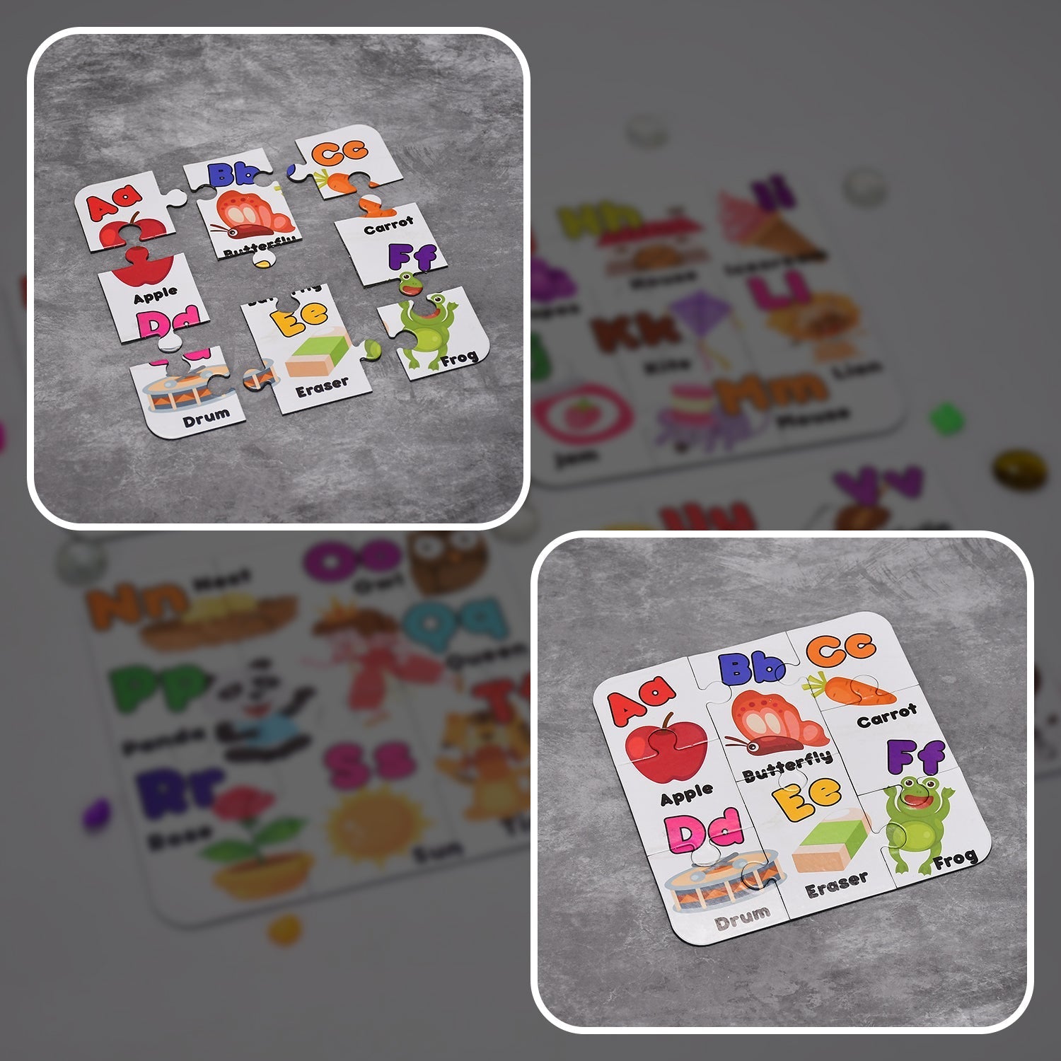 Learning Abcd JigaSaw Toy Puzzle For Children (4 Puzzles Pack) - Springkart 
