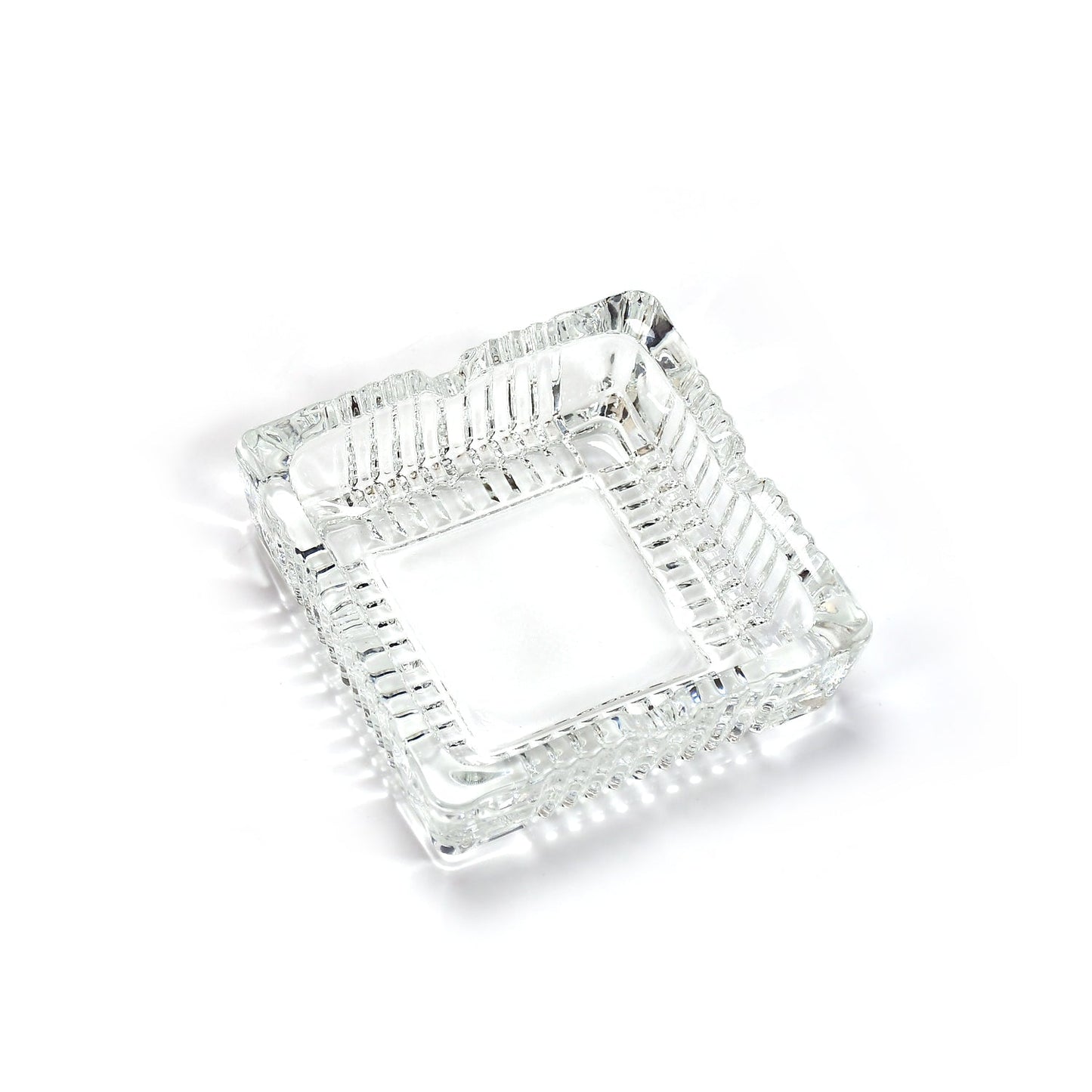 Square Glass Misti Crystal Quality Cigar Cigarette Ashtray Round Tabletop for Home Office Indoor Outdoor Home Decor - Springkart 