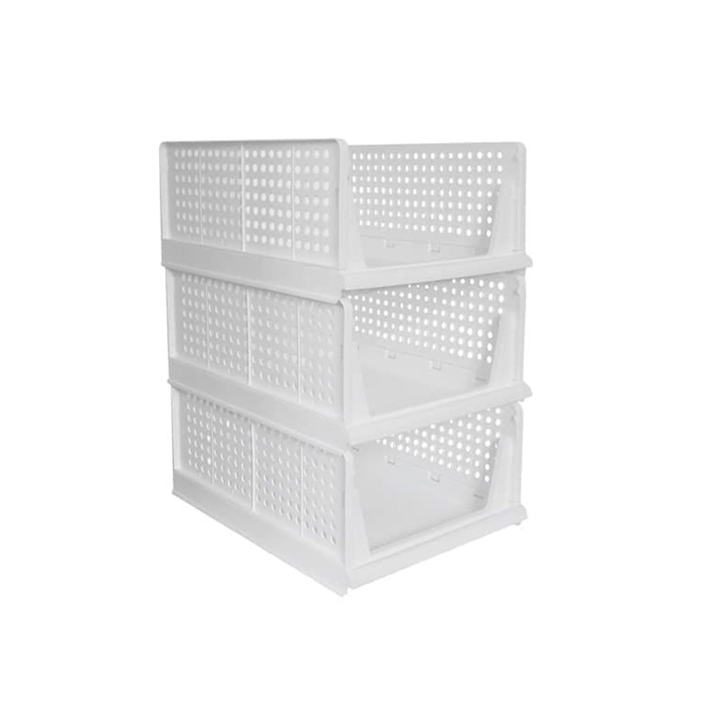 3 Layer Clothes Organizer for Wardrobe Cupboard Organizer for Clothes Foldable and Stackable Closet Organizer Drawer Organizer for Clothes, Multi Purpose Plastic Drawer - Springkart 