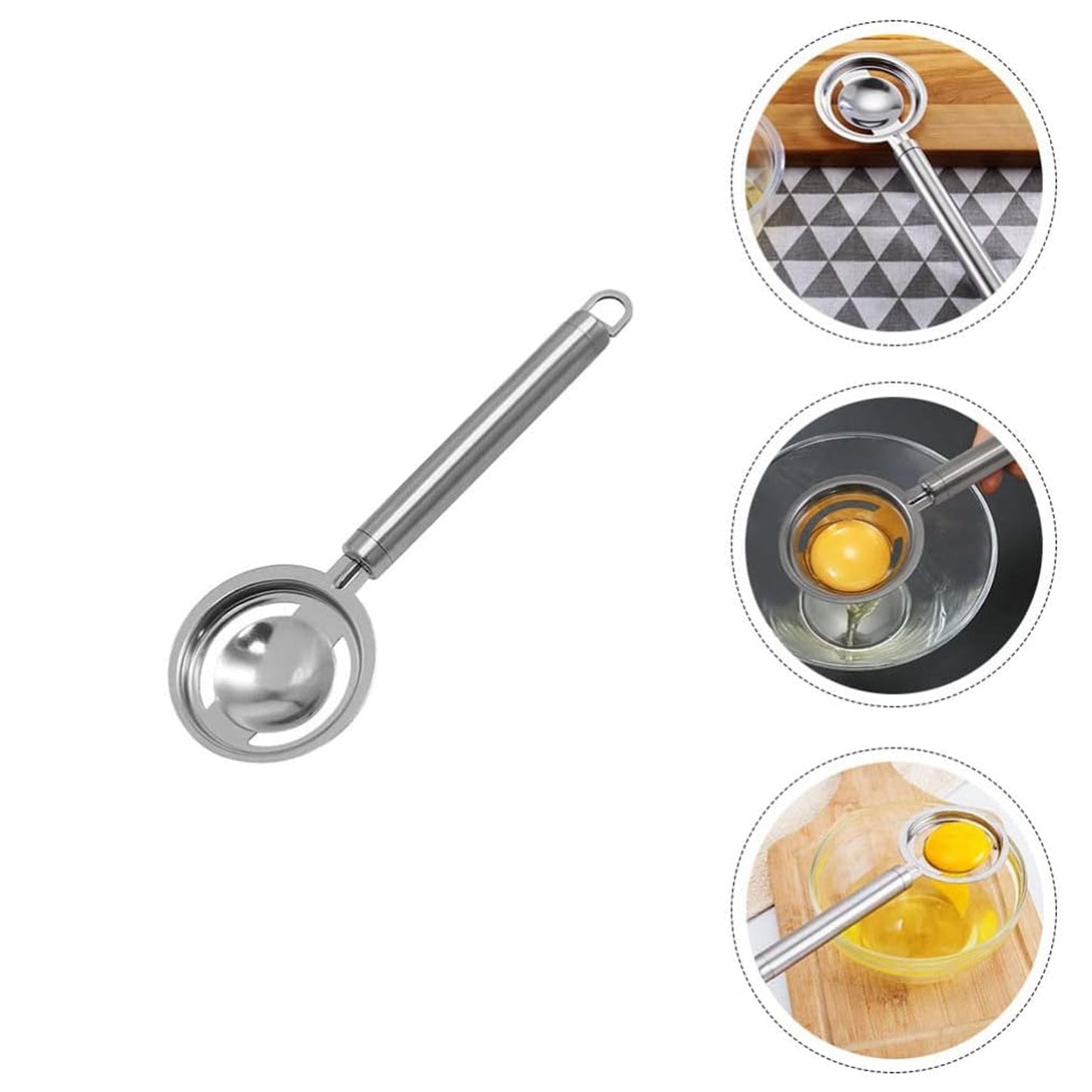 kitchen tools Egg Yolk White Separator Stainless Steel Egg White Separator Tools Eggs Yolk Filter Gadgets Kitchen Gadgets Separating Funnel Spoon Egg Divider Tools - Springkart 