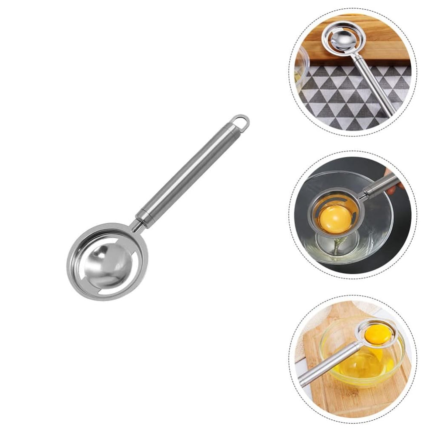 kitchen tools Egg Yolk White Separator Stainless Steel Egg White Separator Tools Eggs Yolk Filter Gadgets Kitchen Gadgets Separating Funnel Spoon Egg Divider Tools - Springkart 