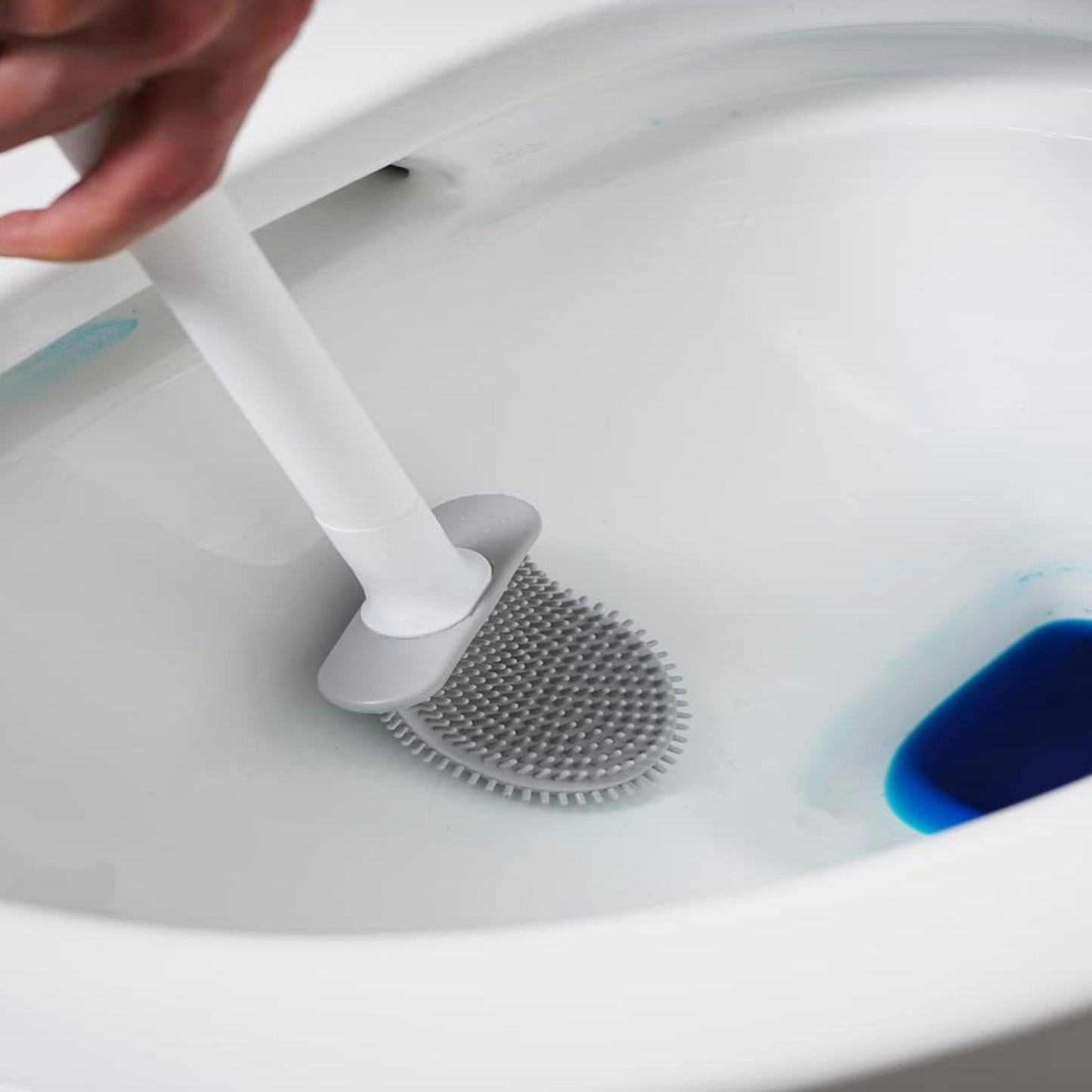 Silicone Toilet Brush with Holder Stand for Bathroom Cleaning - Springkart 