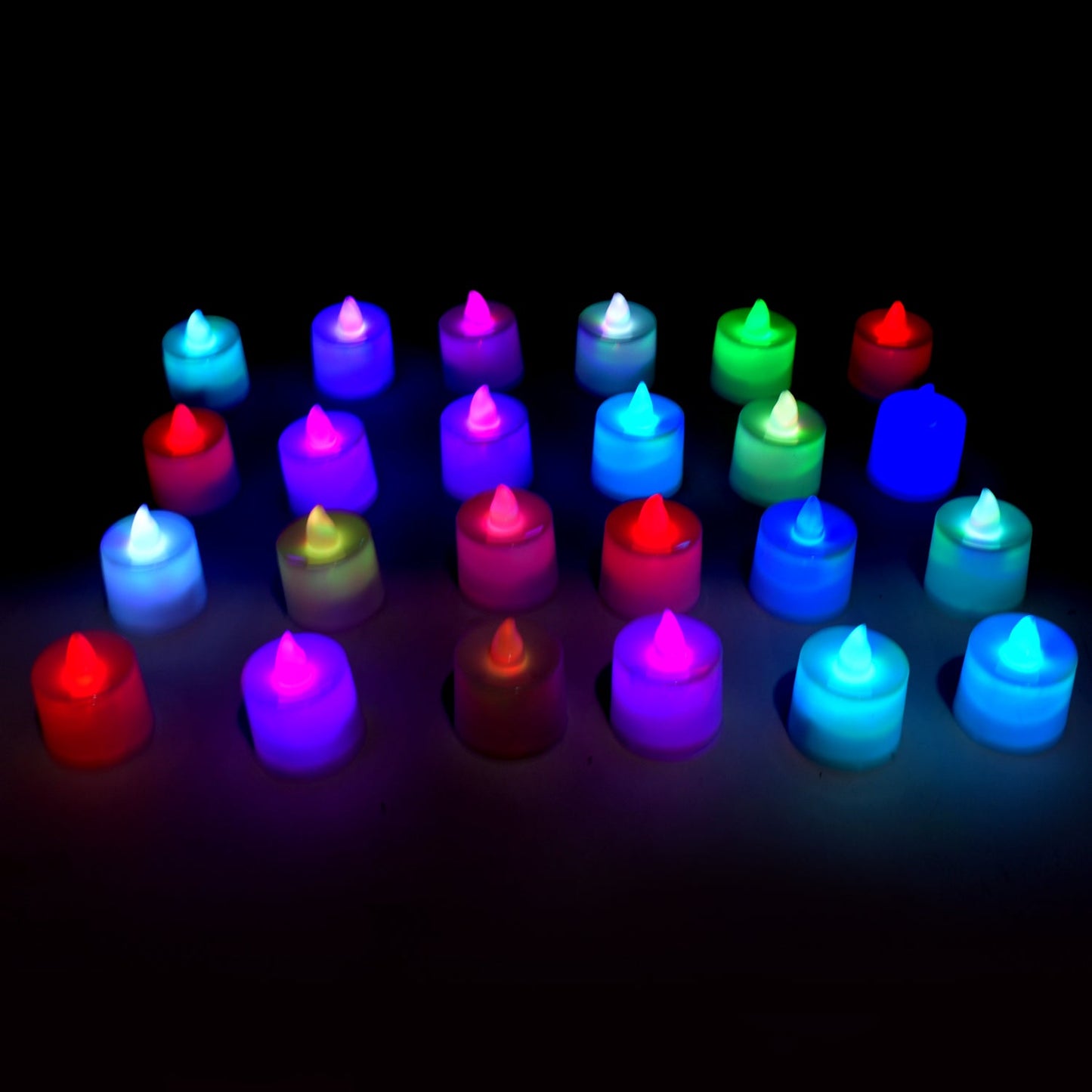 Multicolor LED Tealights Candles (24 Pack): Festive Decorations - Springkart 