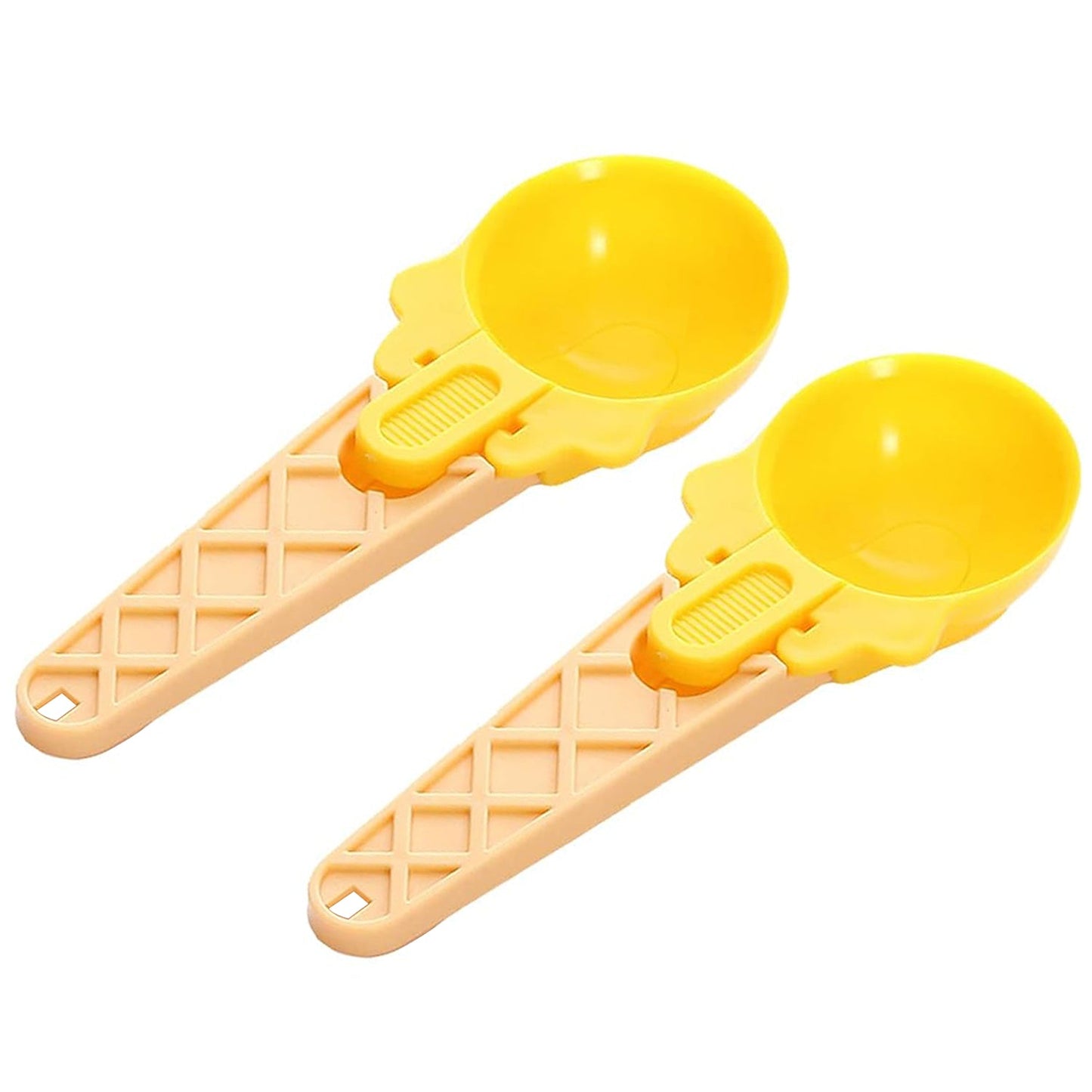 Ice Cream Spoons 2pcs Plastic Water Melon Scoopers with Trigger Dipper and Adults for Summer Party Ice Cream Scoop, Food Serving Spoon Kitchen Tools Ice Cream Digging Spoon Household Spoons Cupcake Spoons Aps Fruit Ball Player (2 Pc)