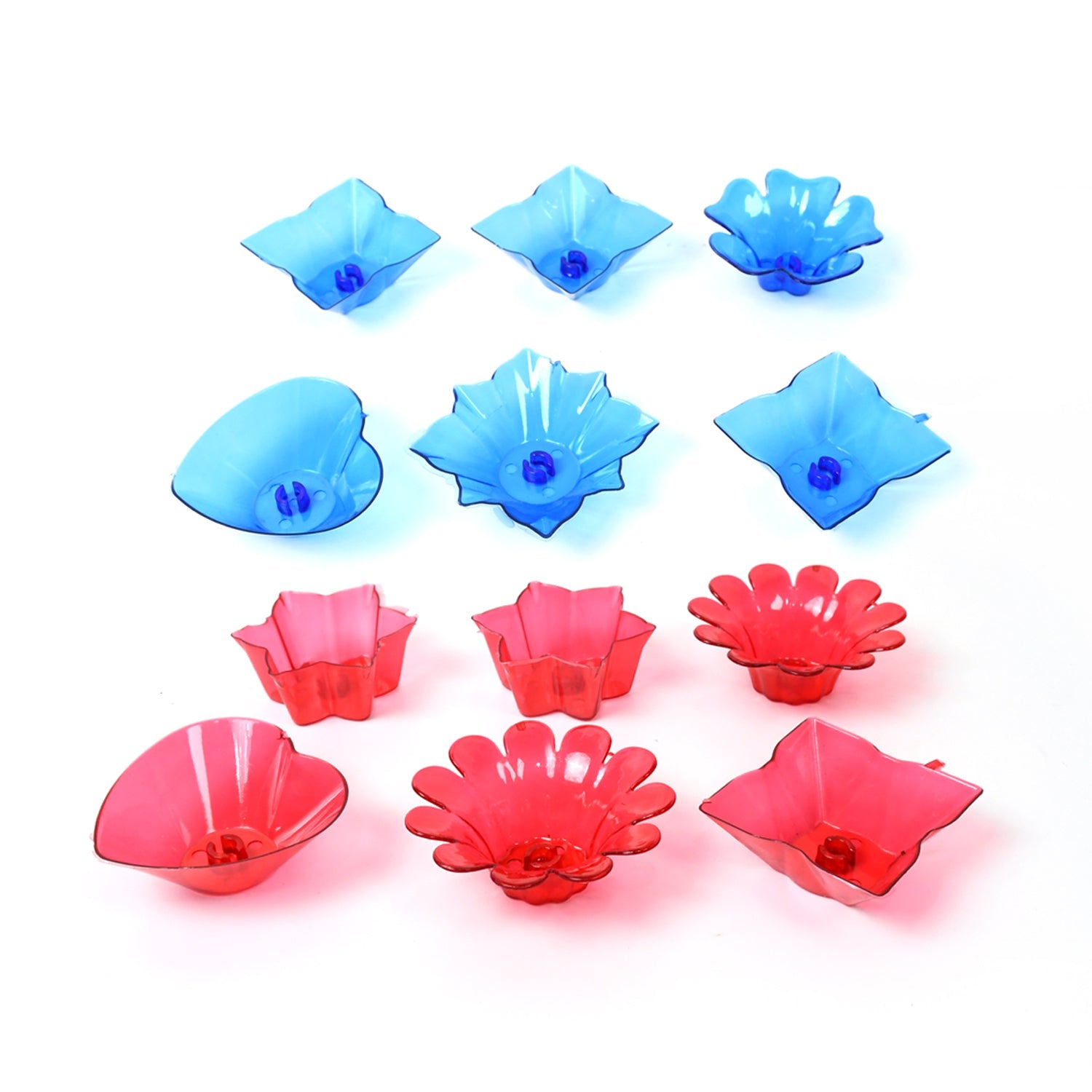 Reflection Diya Combo Plastic Candle Cup with Multi Shape (12 Pcs Set) - Springkart 