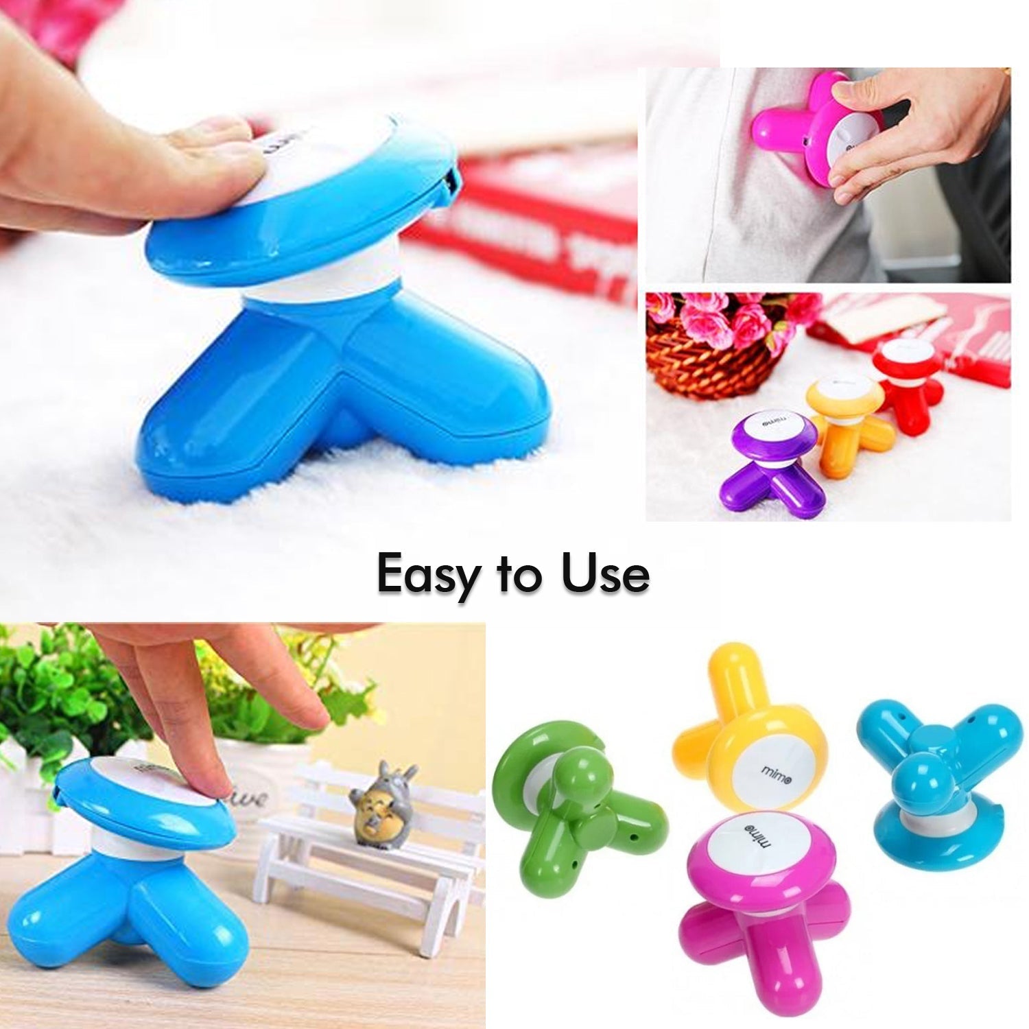 Electric Mini Vibration Full Body Massager (Multicolor) Mimo massager - Springkart 